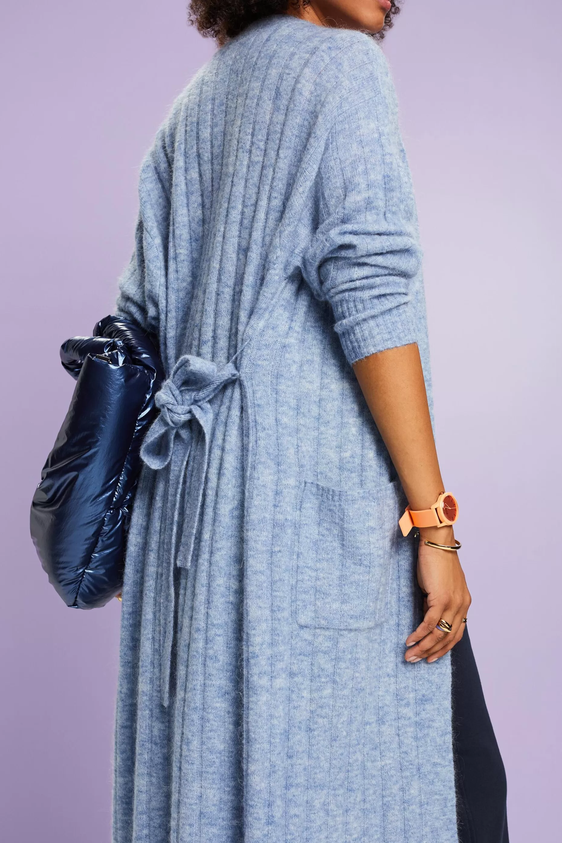 ESPRIT Belted Ribbed Knit Long Cardigan at our Online Shop *Women Sweaters