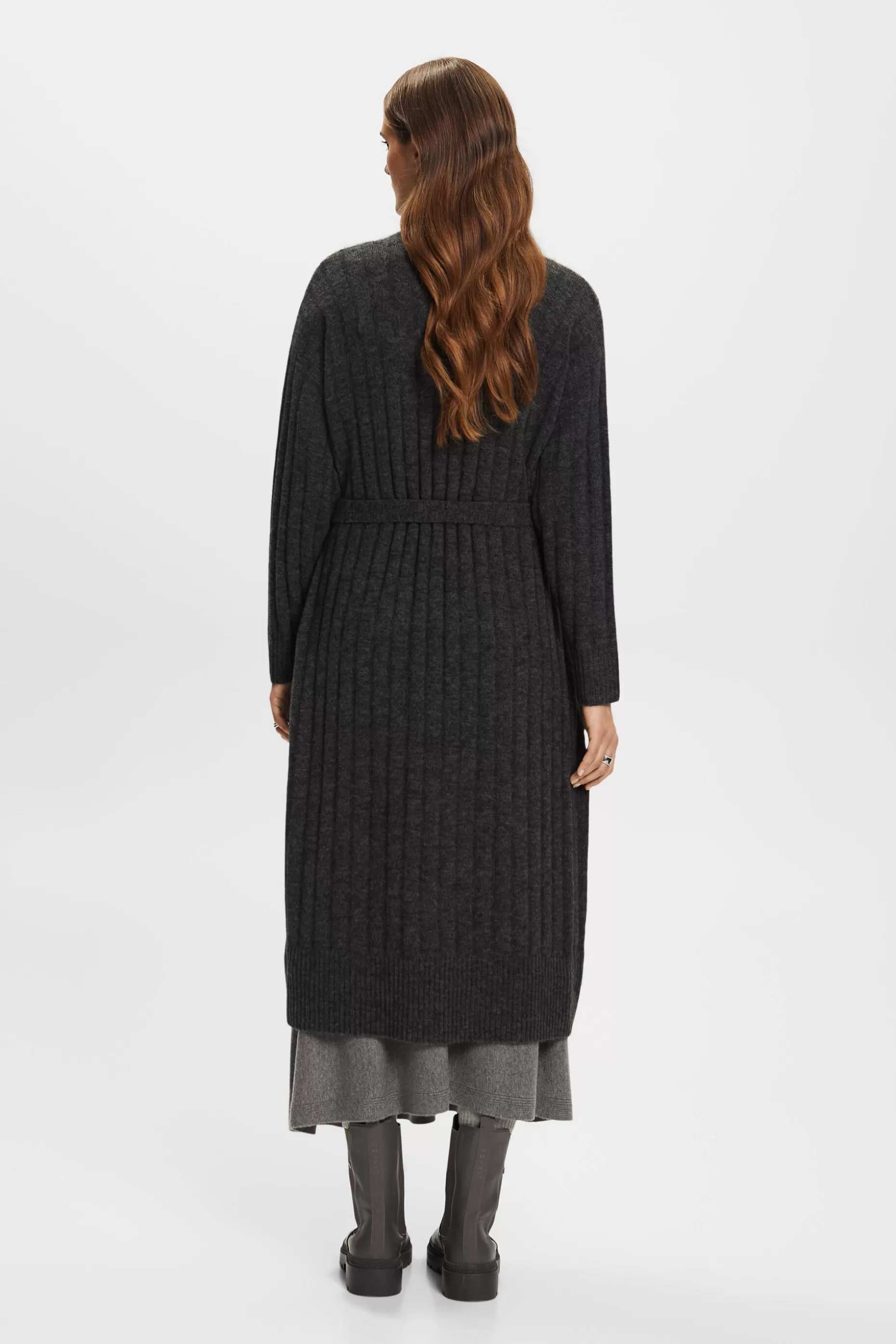 ESPRIT Belted Ribbed Knit Long Cardigan at our Online Shop *Women Sweaters