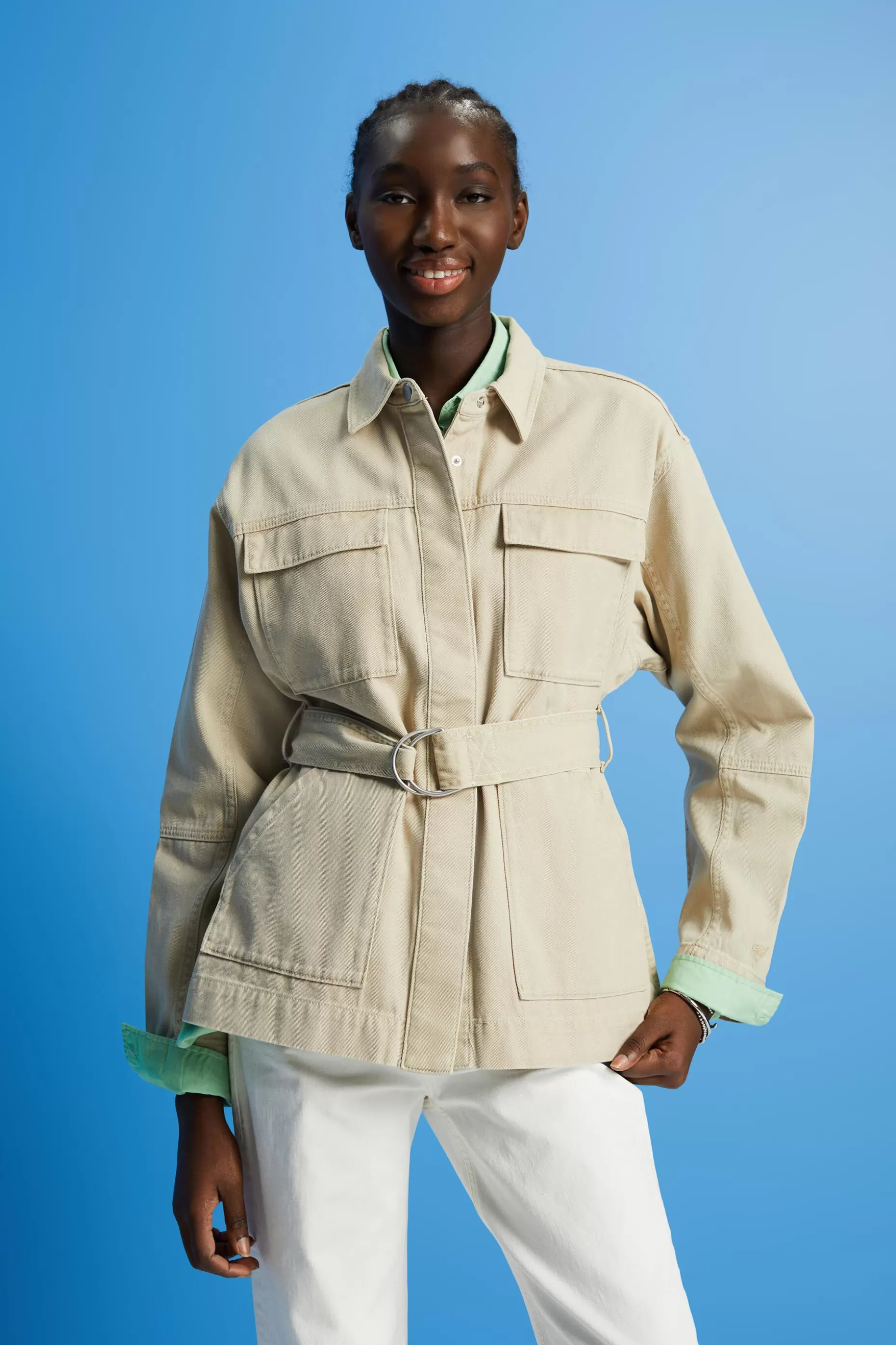 ESPRIT Belted twill jacket at our Online Shop *Women Jackets + Coats