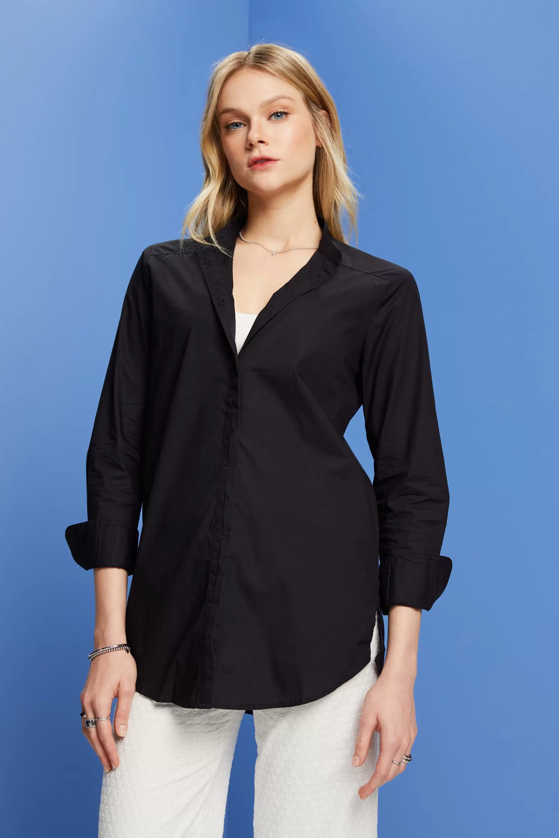 ESPRIT Blouse with round neck, organic cotton at our Online Shop *Women Tops