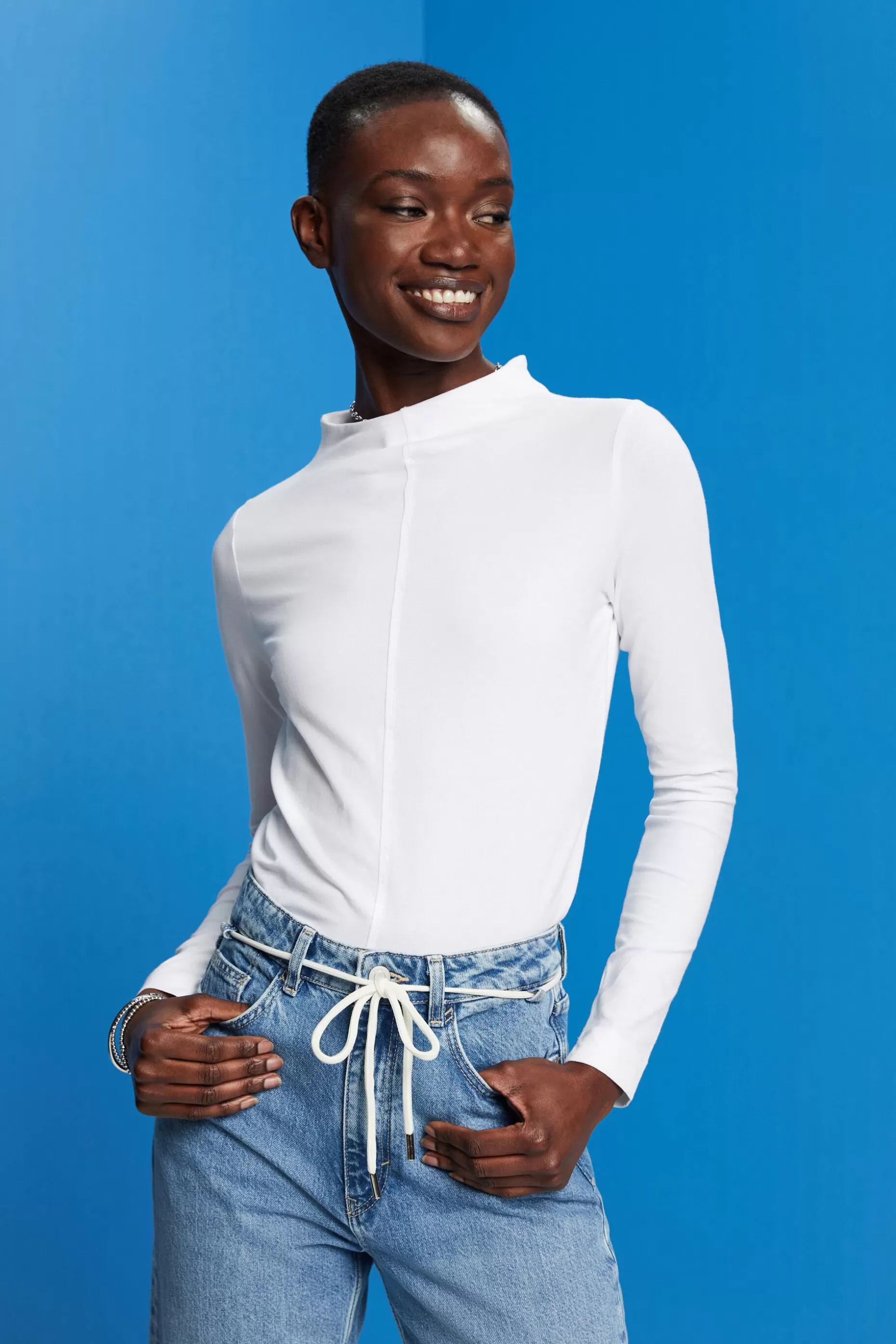 ESPRIT Boat neck long sleeve top at our Online Shop *Women T-Shirts + Tops