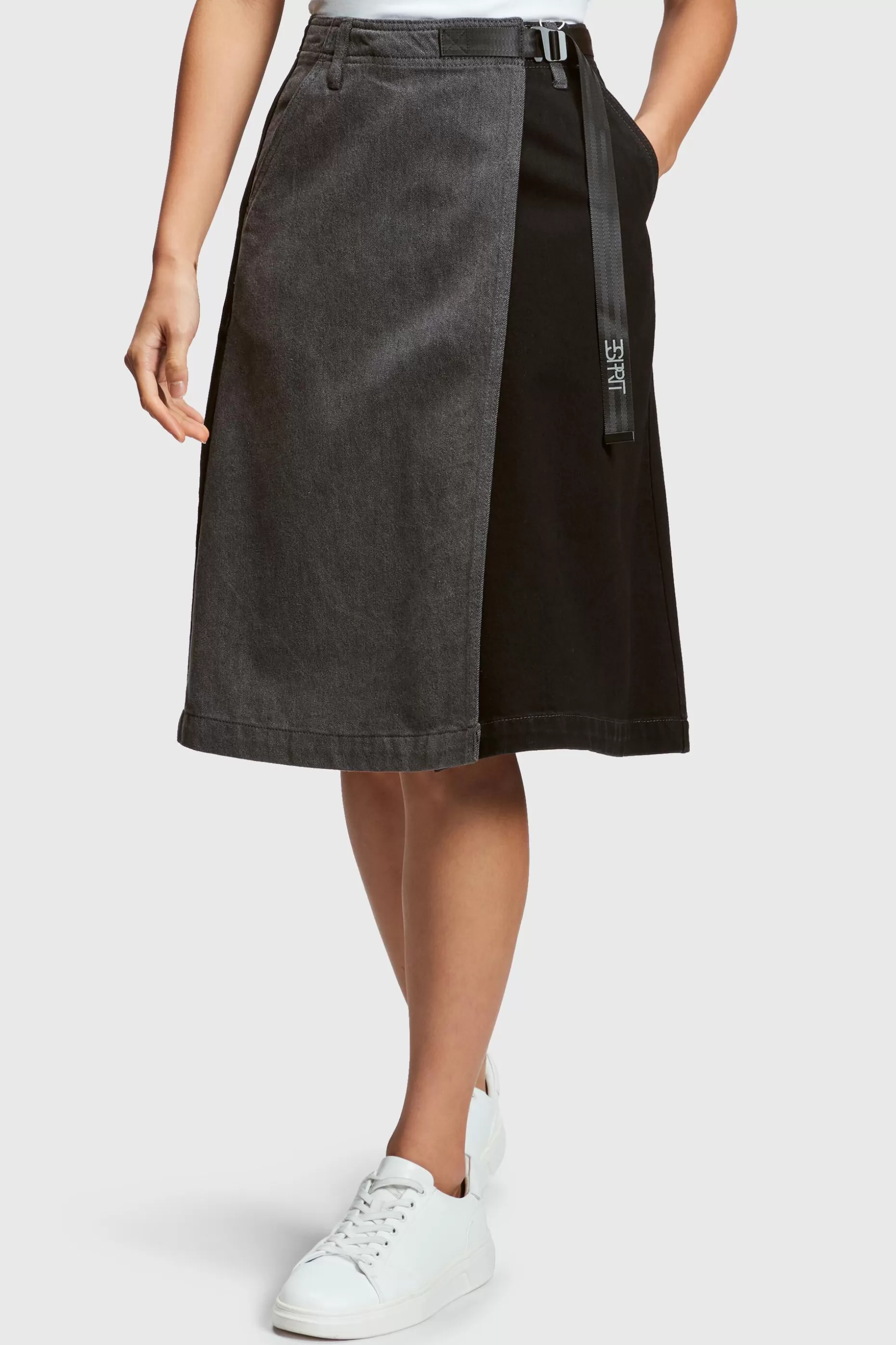 ESPRIT Buckle waist wrapped midi skirt at our Online Shop * Sale Under $75