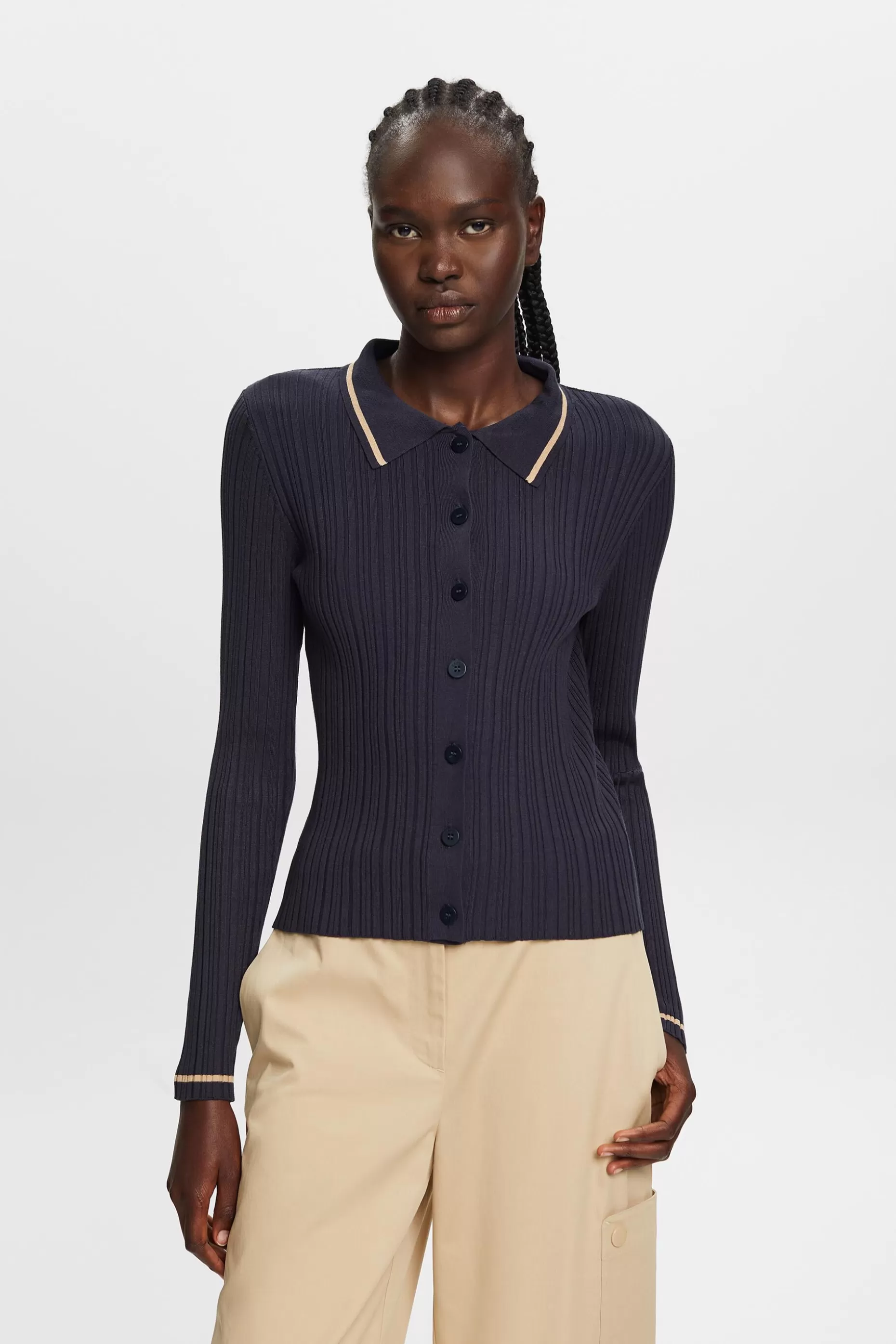 ESPRIT Button Front Knit Polo Top at our Online Shop *Women Tops