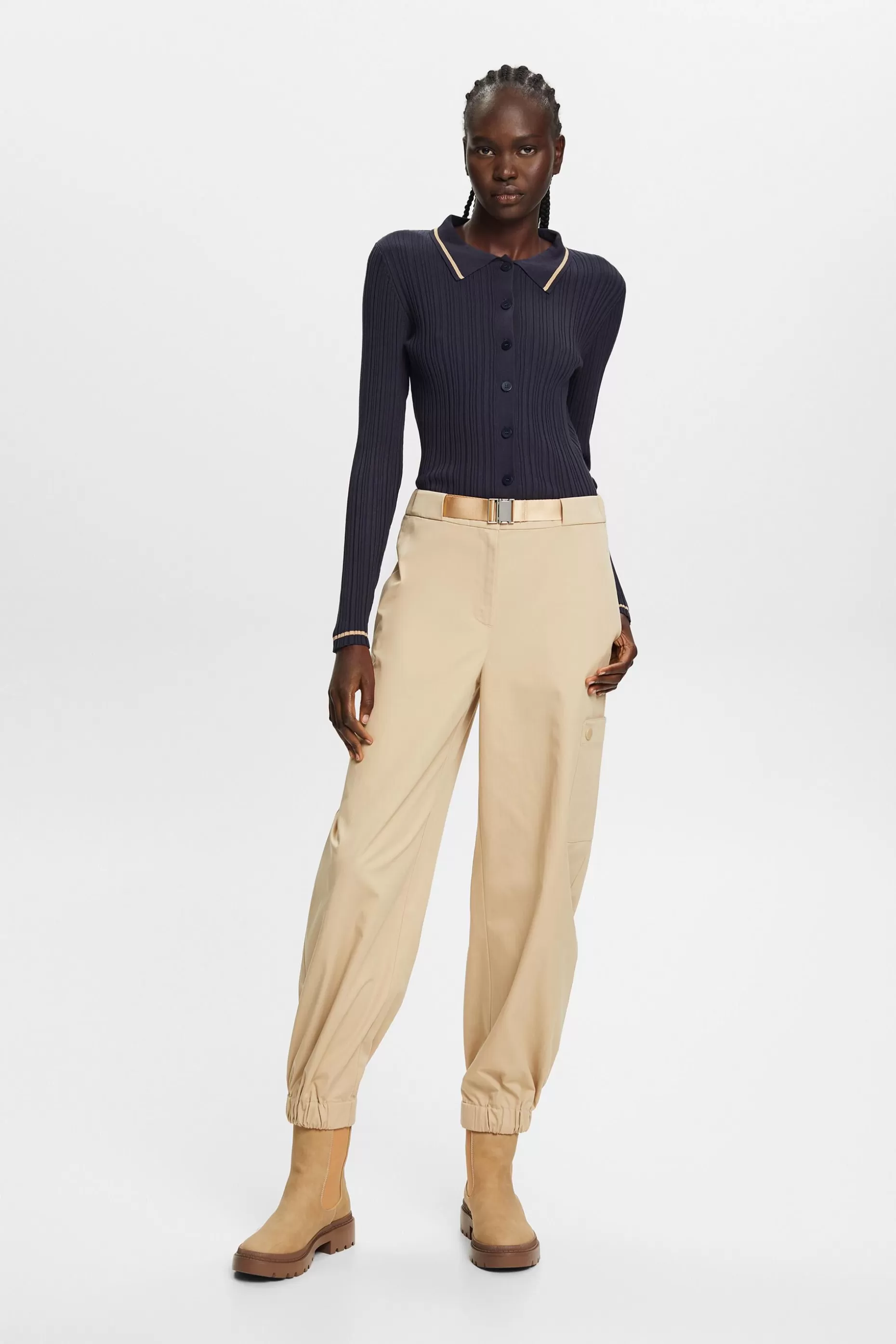 ESPRIT Button Front Knit Polo Top at our Online Shop *Women Tops