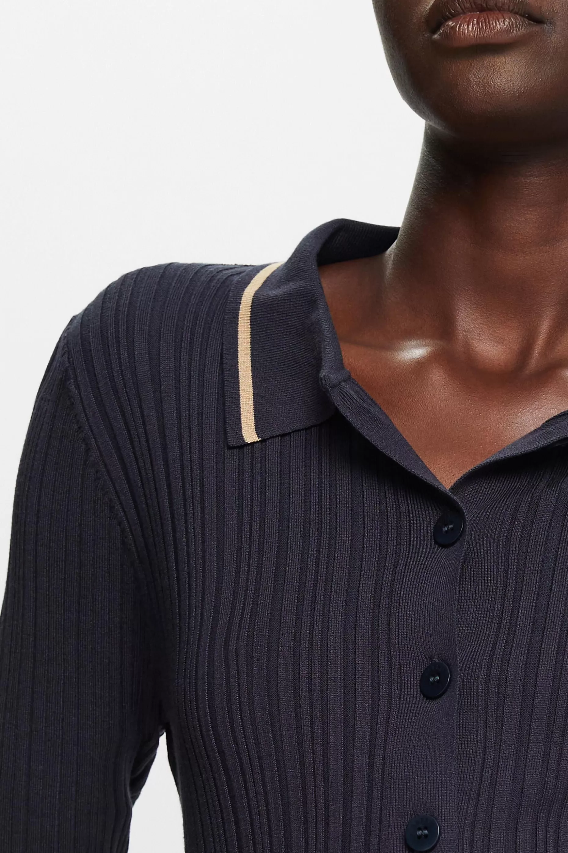 ESPRIT Button Front Knit Polo Top at our Online Shop *Women Tops
