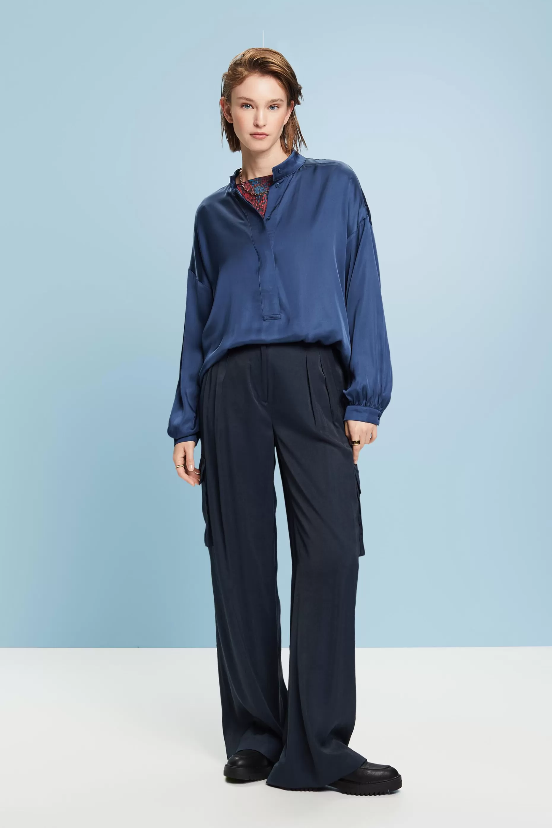 ESPRIT Button Front Satin Blouse at our Online Shop *Boys Boys