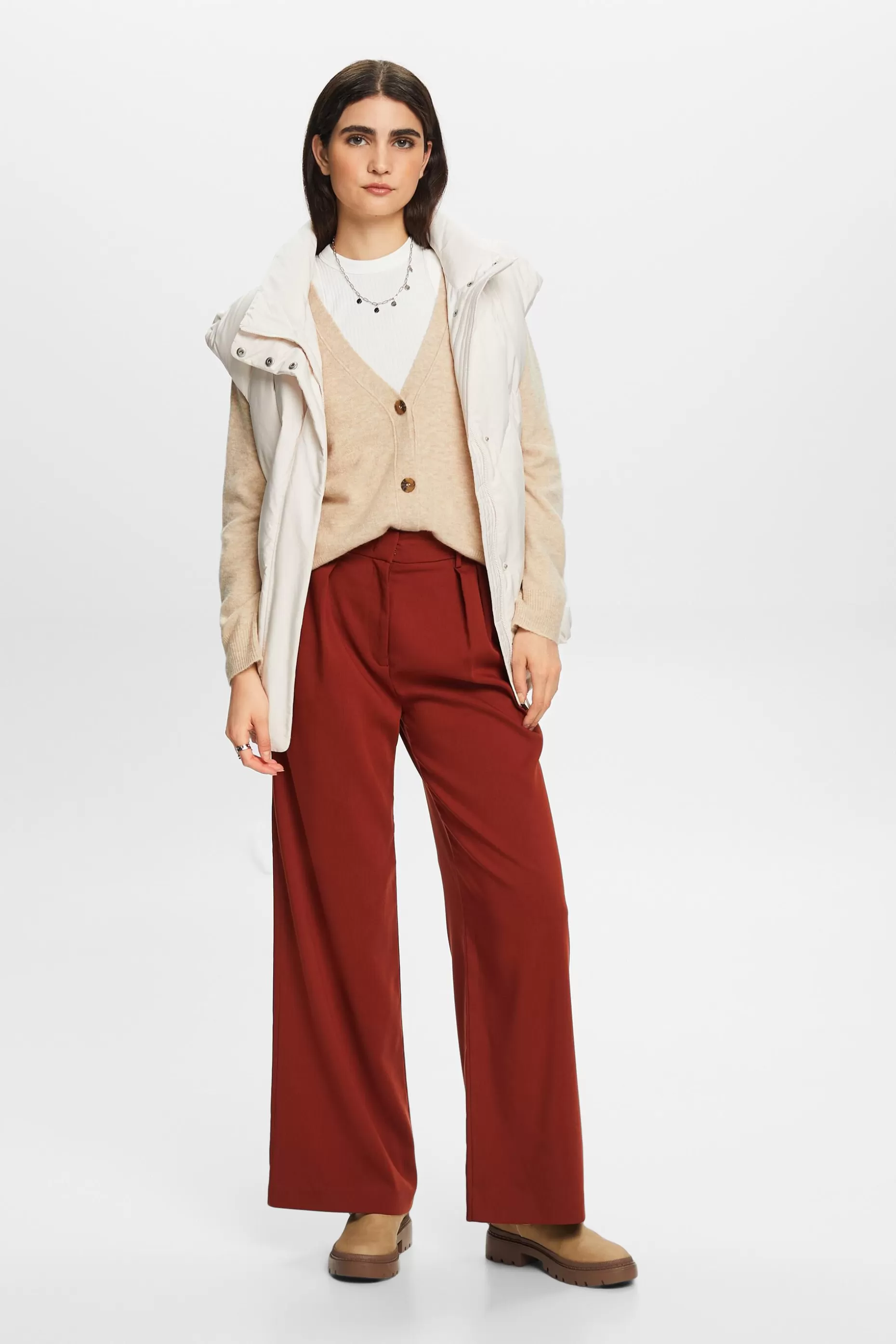 ESPRIT Buttoned V-neck cardigan, wool blend at our Online Shop *Women Sweaters