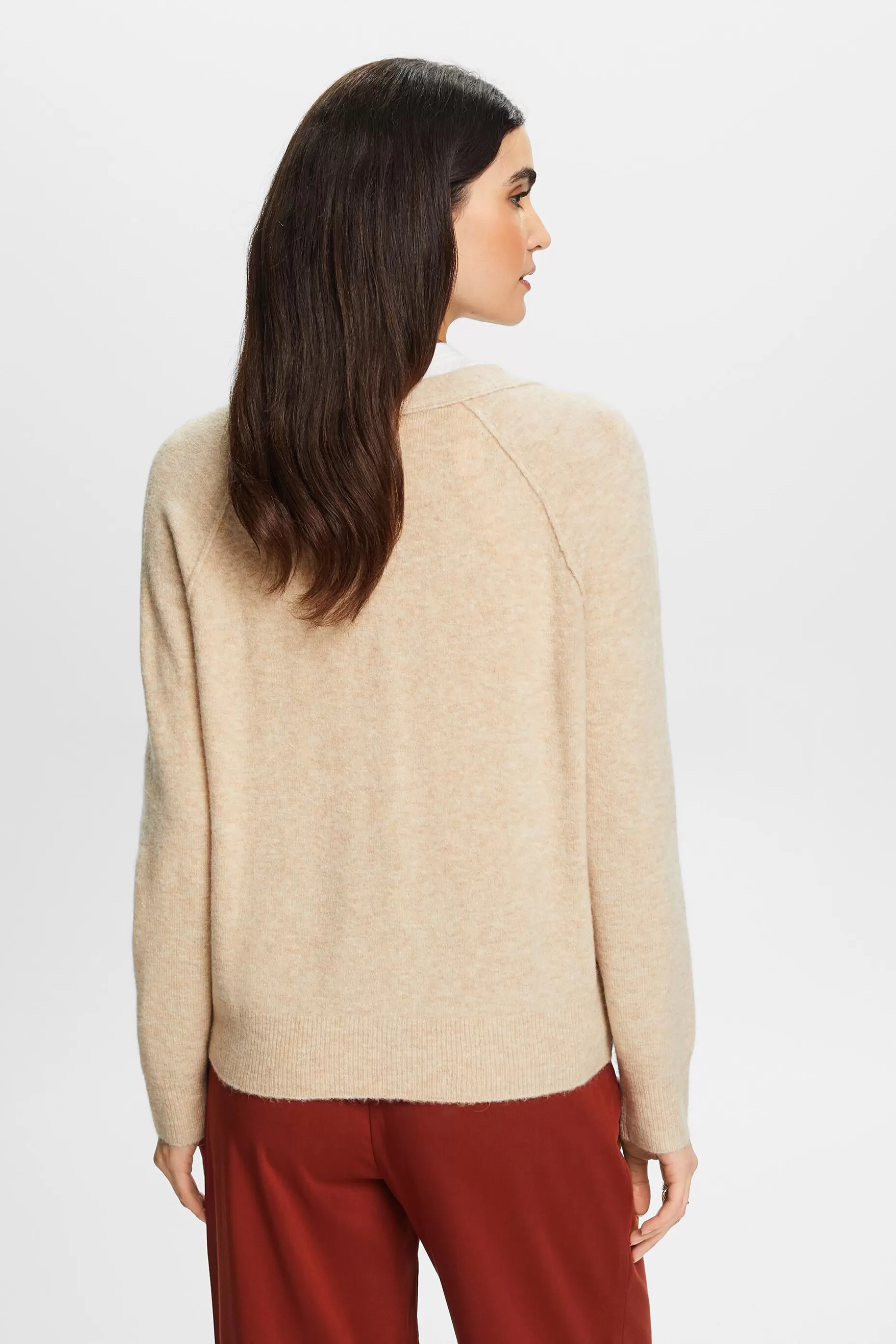 ESPRIT Buttoned V-neck cardigan, wool blend at our Online Shop *Women Sweaters