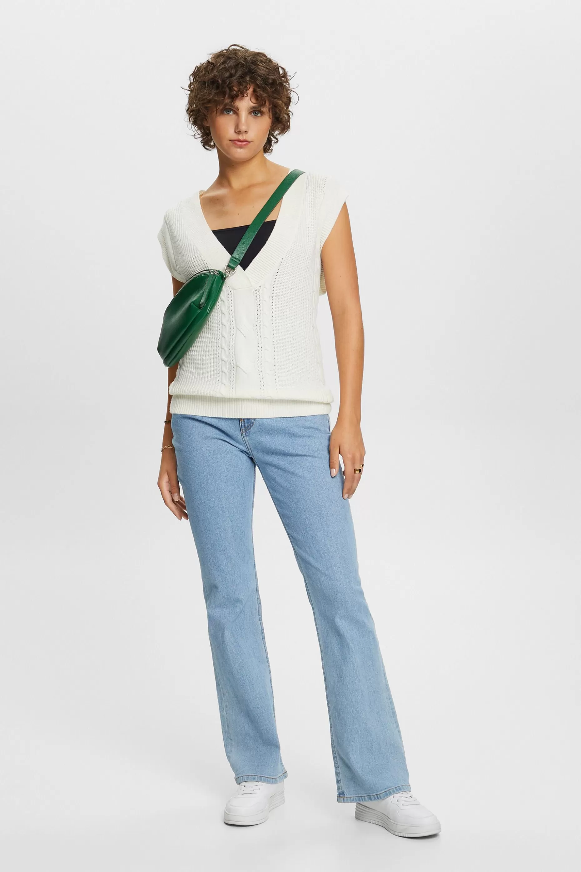 ESPRIT Cable knit vest, wool blend at our Online Shop * Sale Under $50