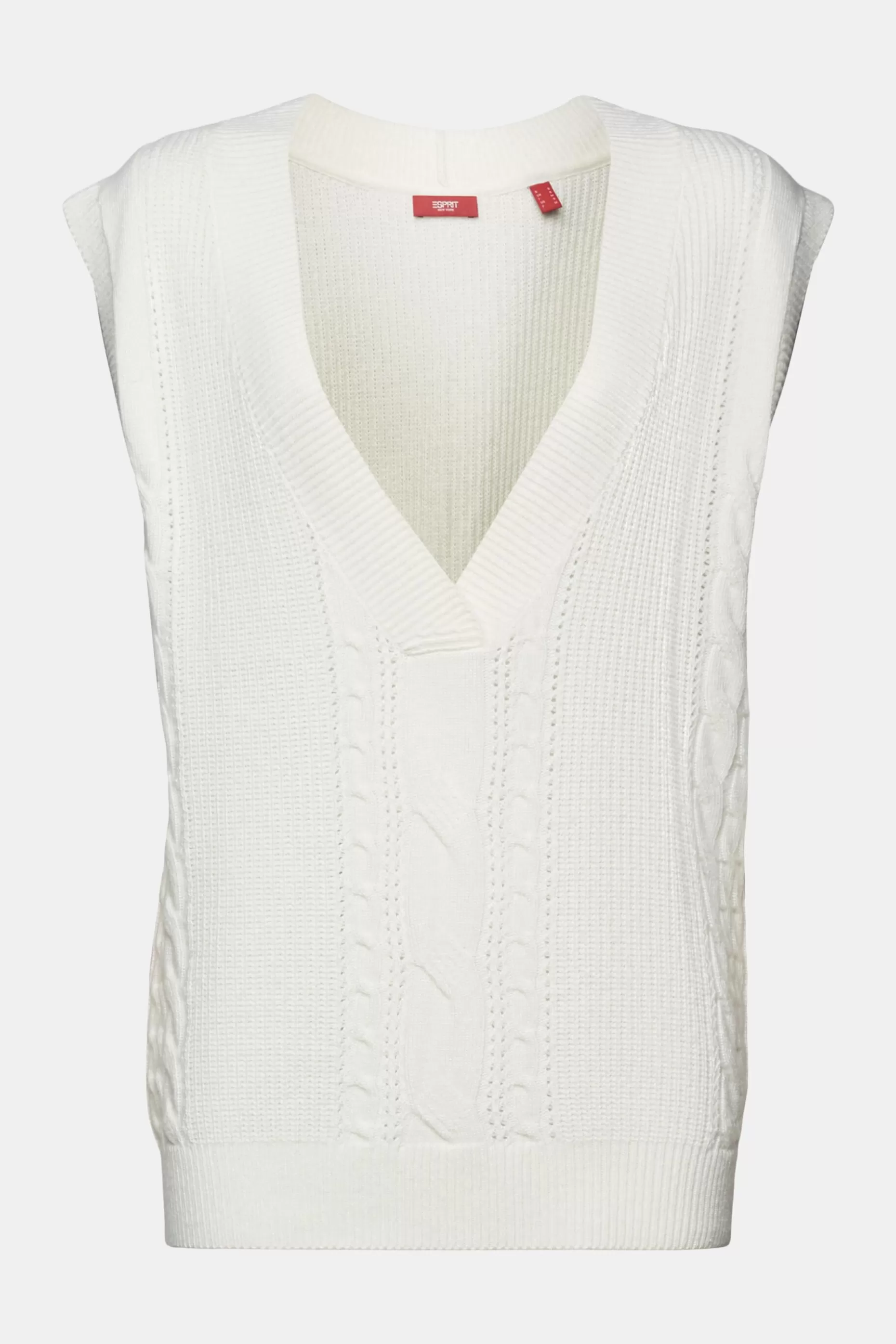 ESPRIT Cable knit vest, wool blend at our Online Shop * Sale Under $50