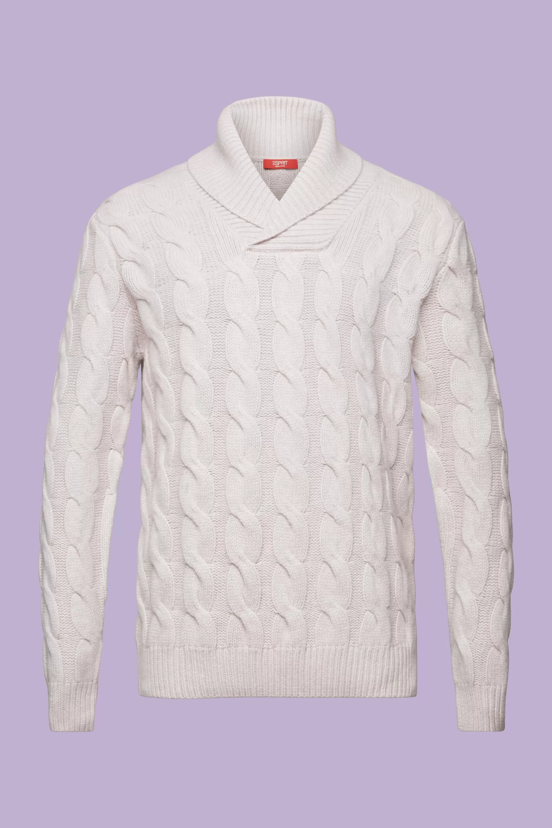 ESPRIT Cable Knit Wool Shawl Sweater at our Online Shop *Men Sweaters