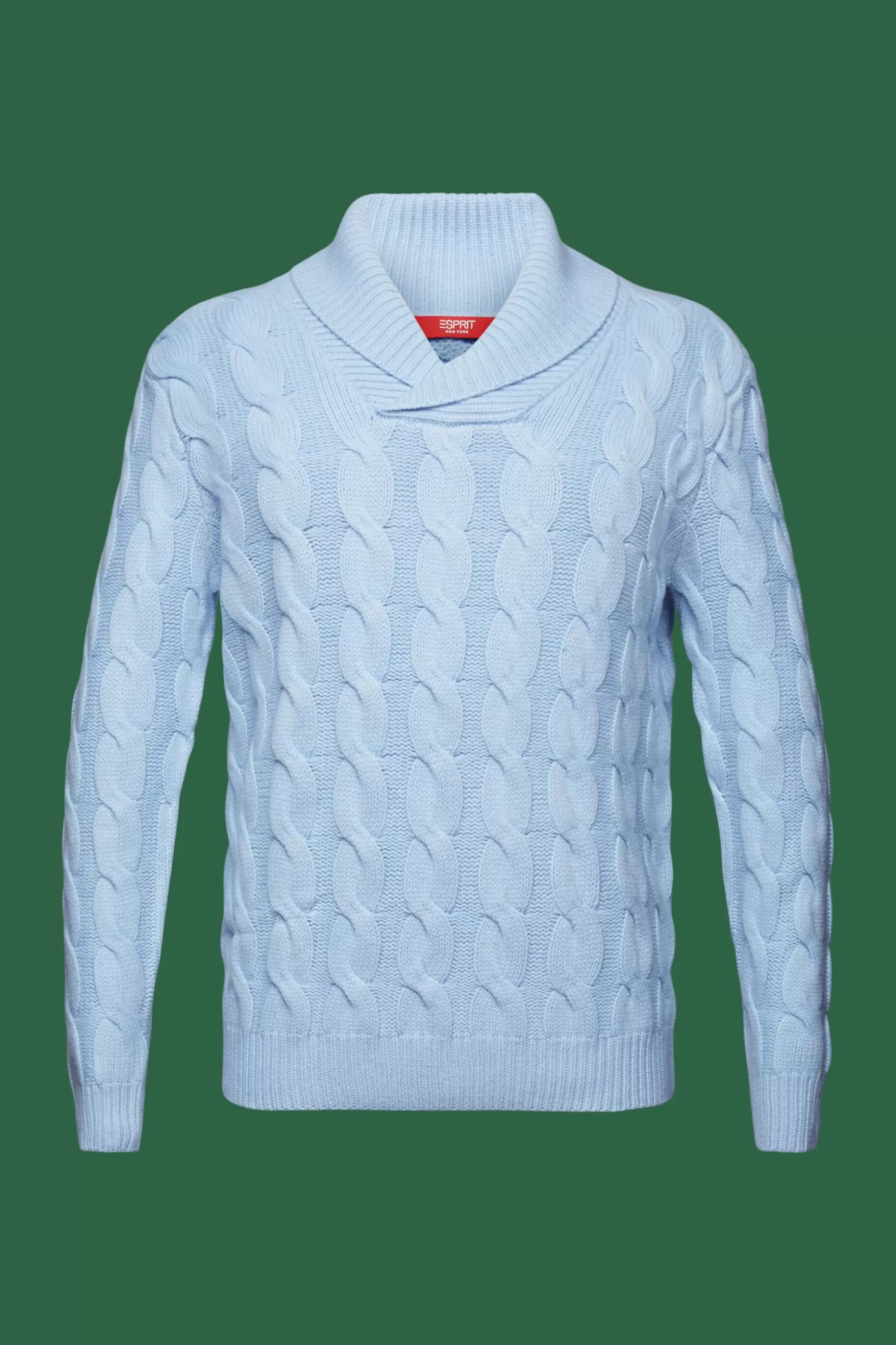 ESPRIT Cable Knit Wool Shawl Sweater at our Online Shop *Men Sweaters