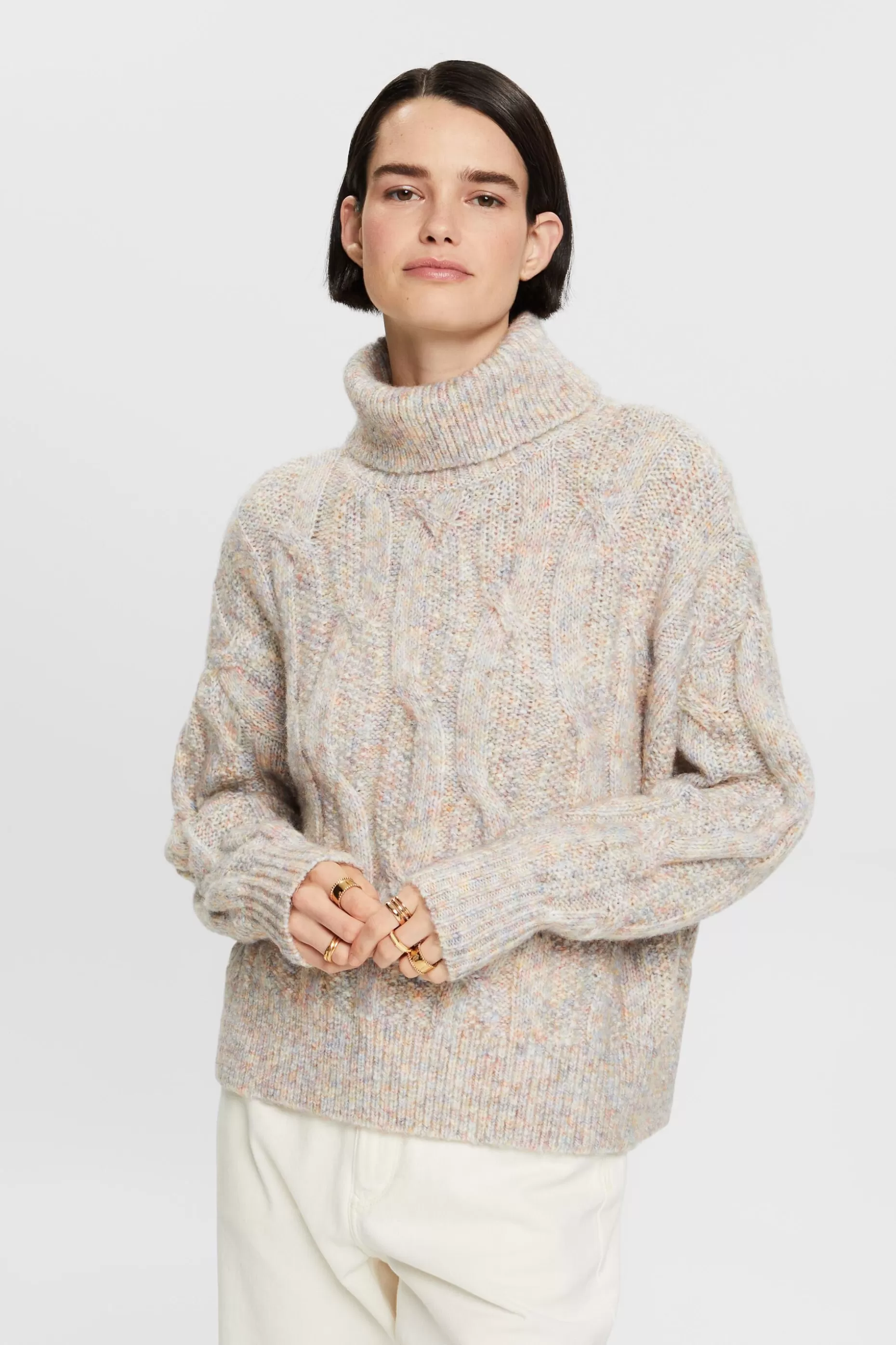 ESPRIT Cable-Knit Rollneck Sweater at our Online Shop * Sale Under $50