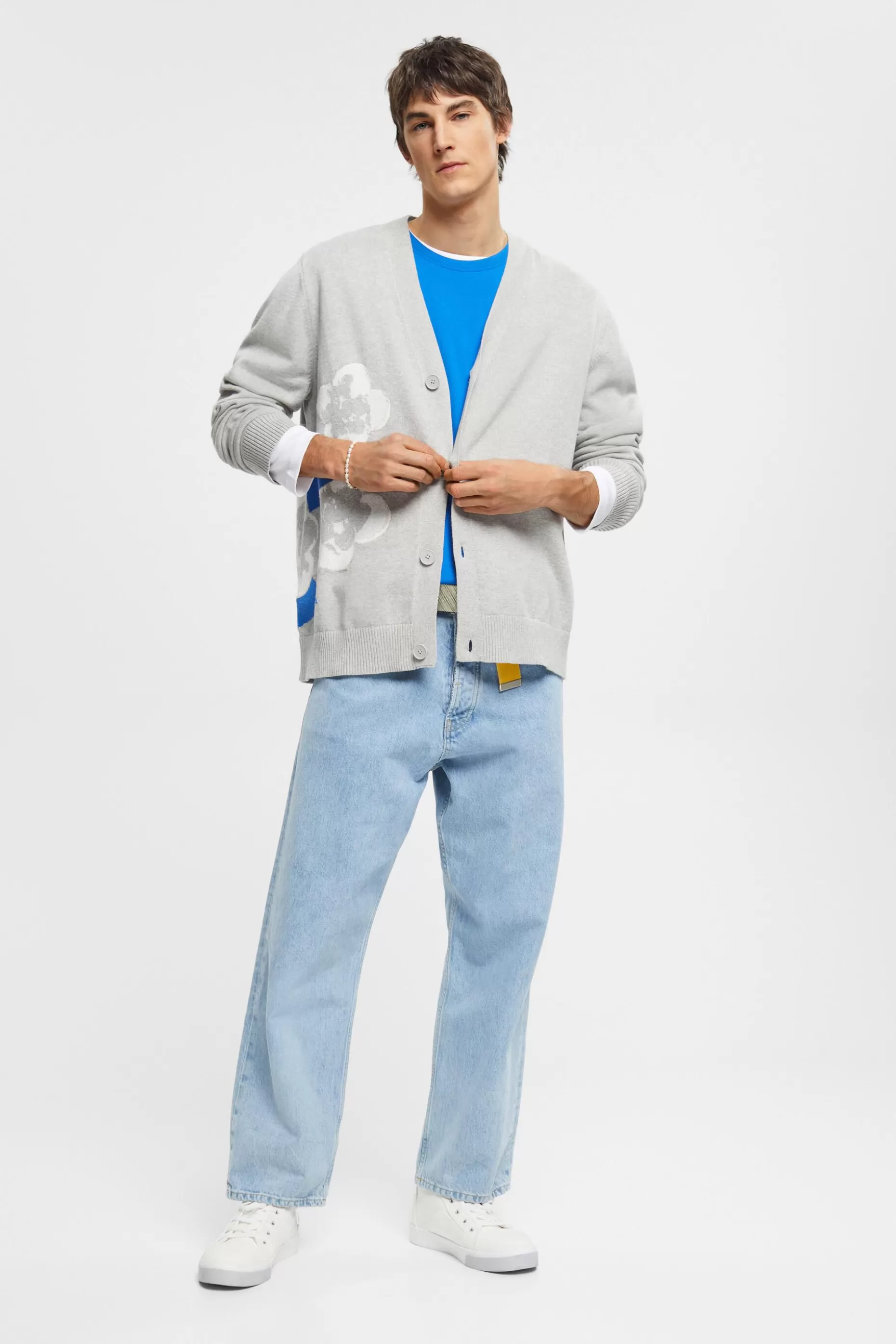 ESPRIT Cardigan with floral jacquard pattern at our Online Shop *Men Sweaters