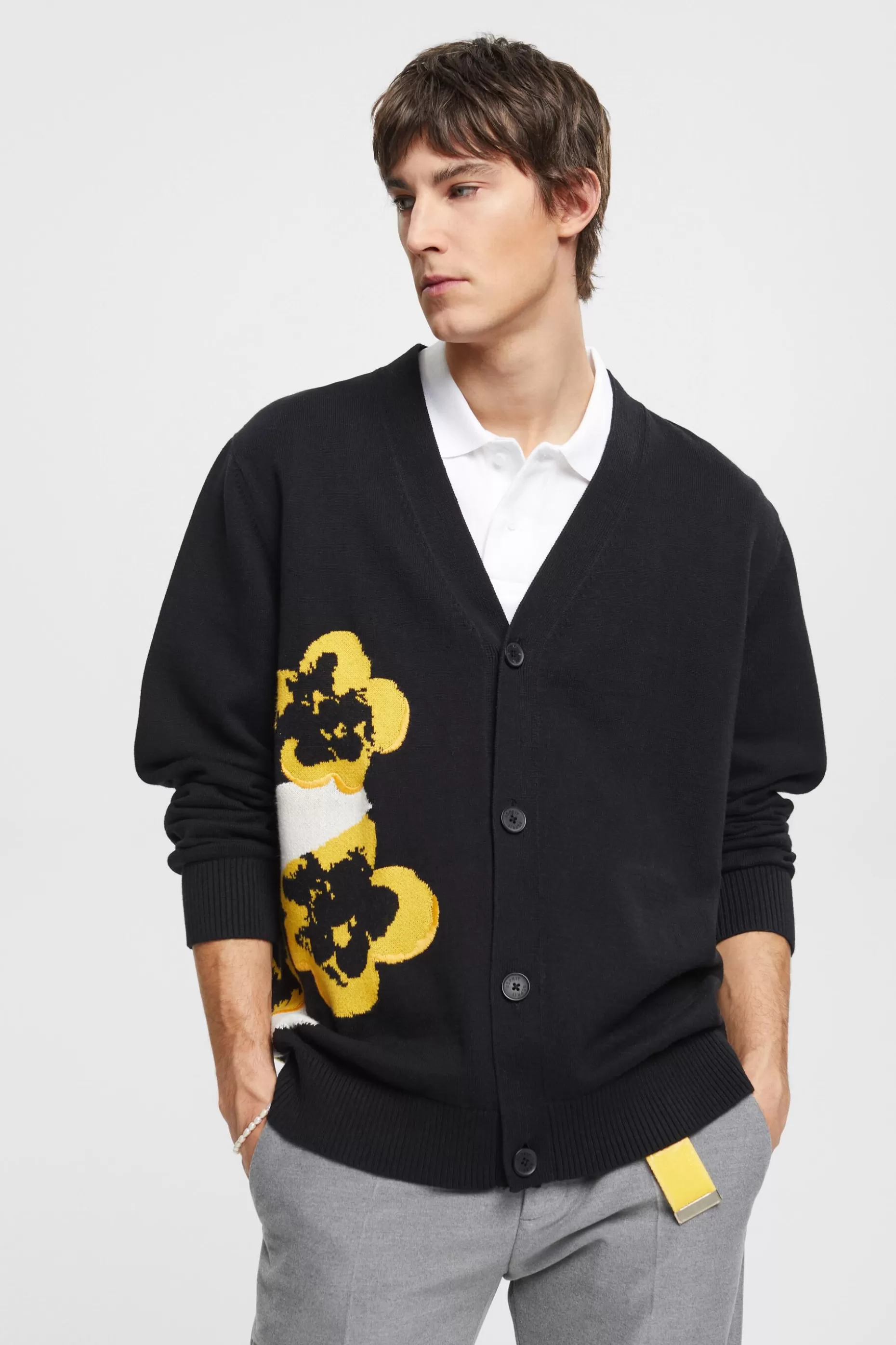 ESPRIT Cardigan with floral jacquard pattern at our Online Shop *Men Sweaters