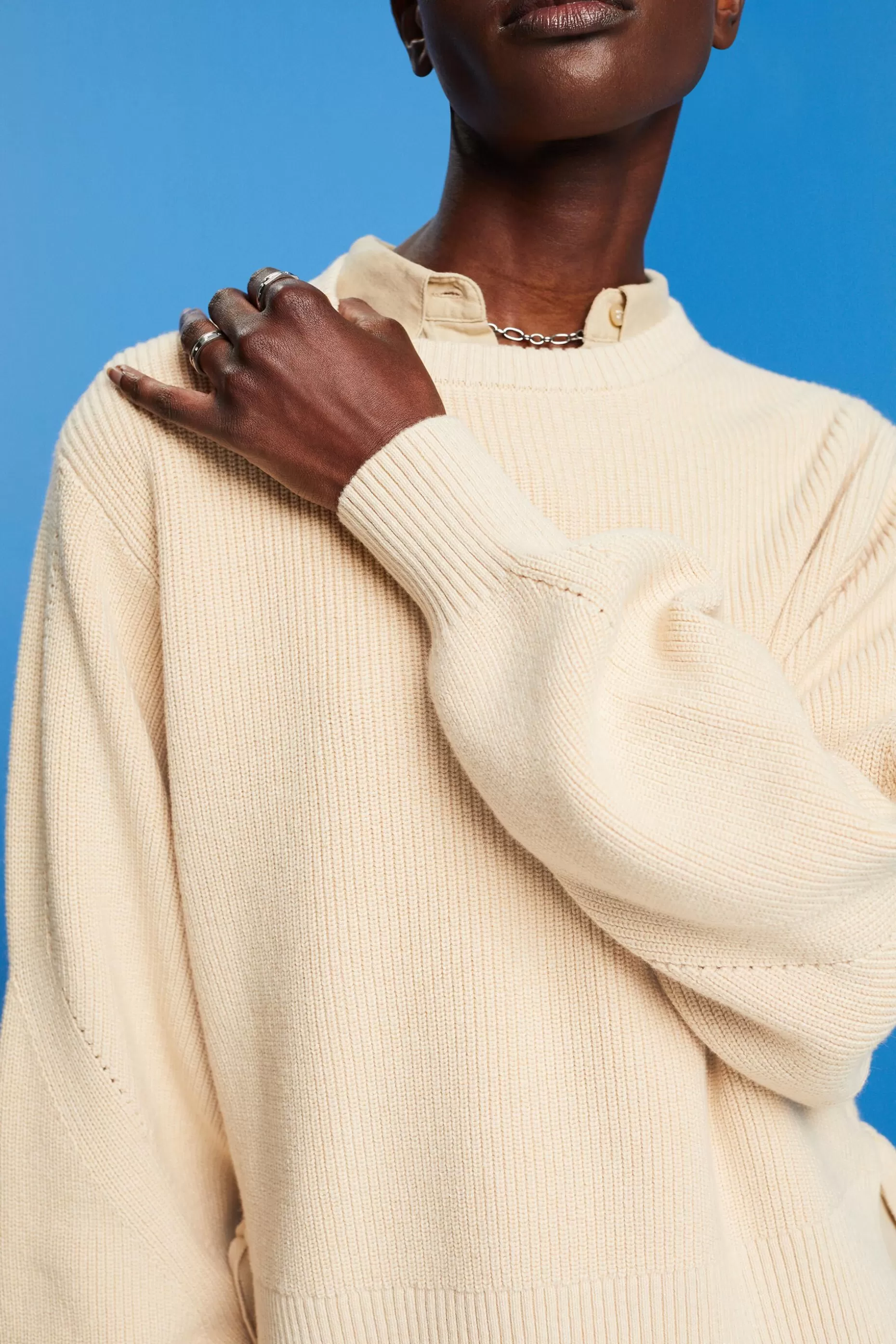 ESPRIT Cashmere blended jumper with lace detail at our Online Shop *Women Sweaters
