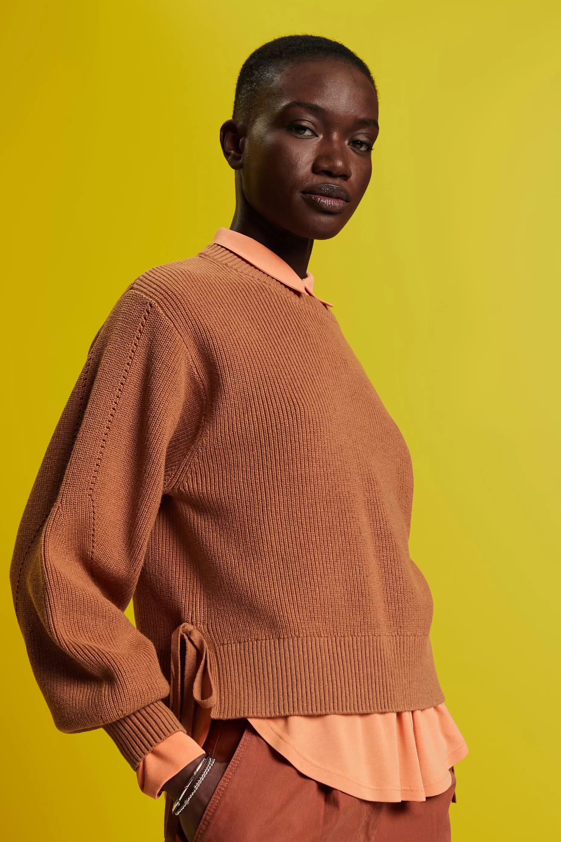 ESPRIT Cashmere blended jumper with lace detail at our Online Shop *Women Sweaters