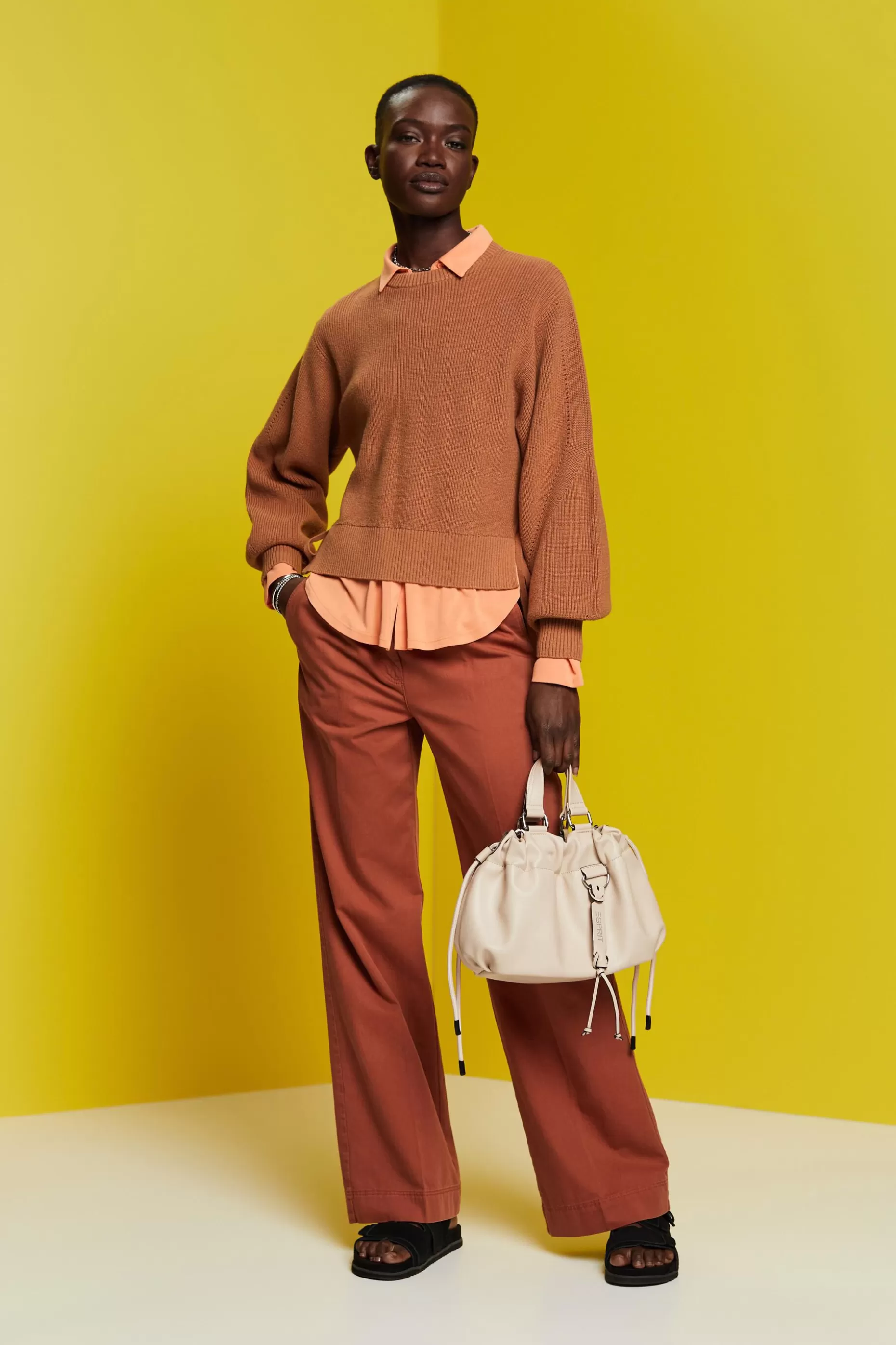 ESPRIT Cashmere blended jumper with lace detail at our Online Shop *Women Sweaters