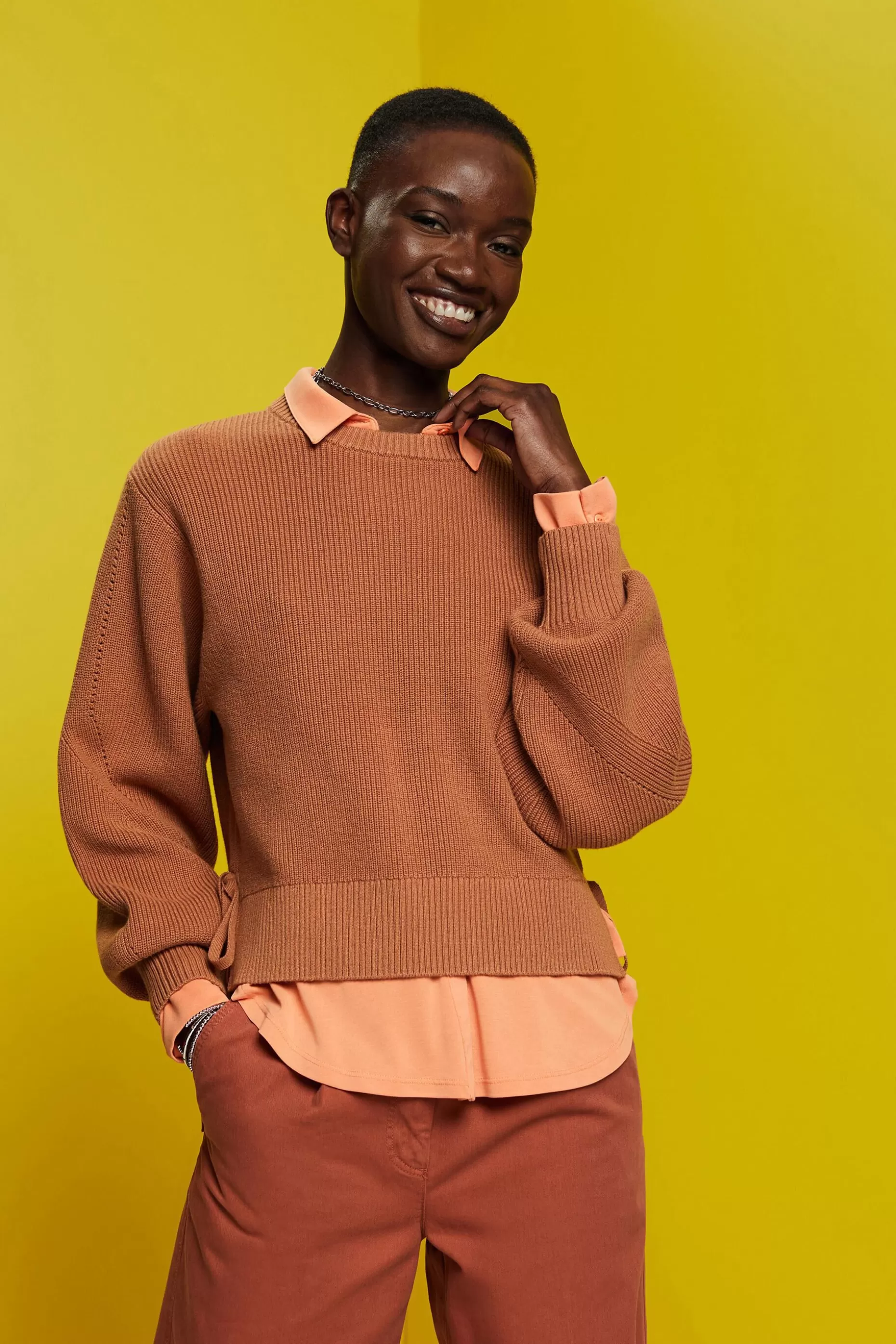 ESPRIT Cashmere blended jumper with lace detail at our Online Shop *Women Sweaters