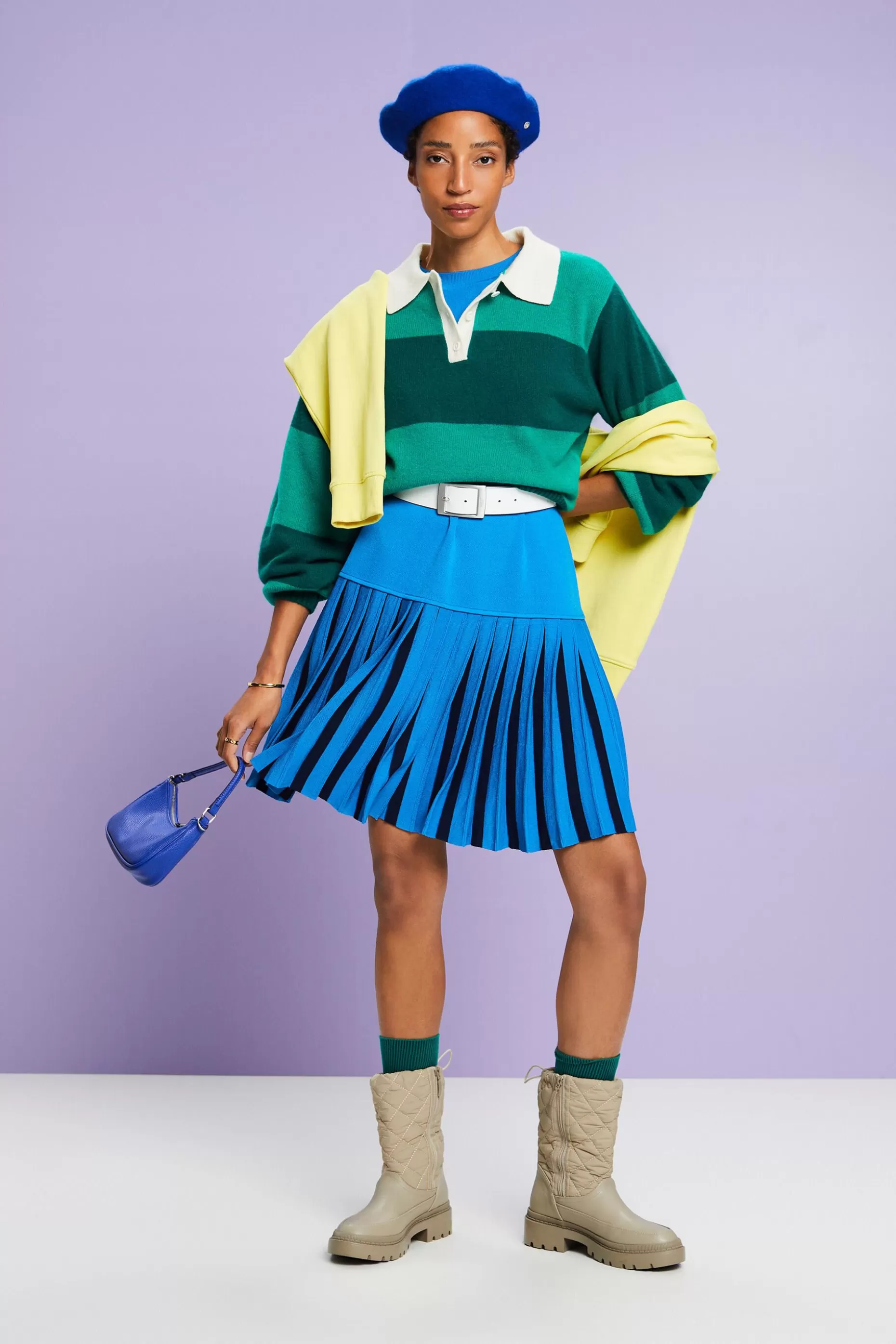 ESPRIT Cashmere Polo Rugby Stripe Sweater at our Online Shop *Women Sweaters