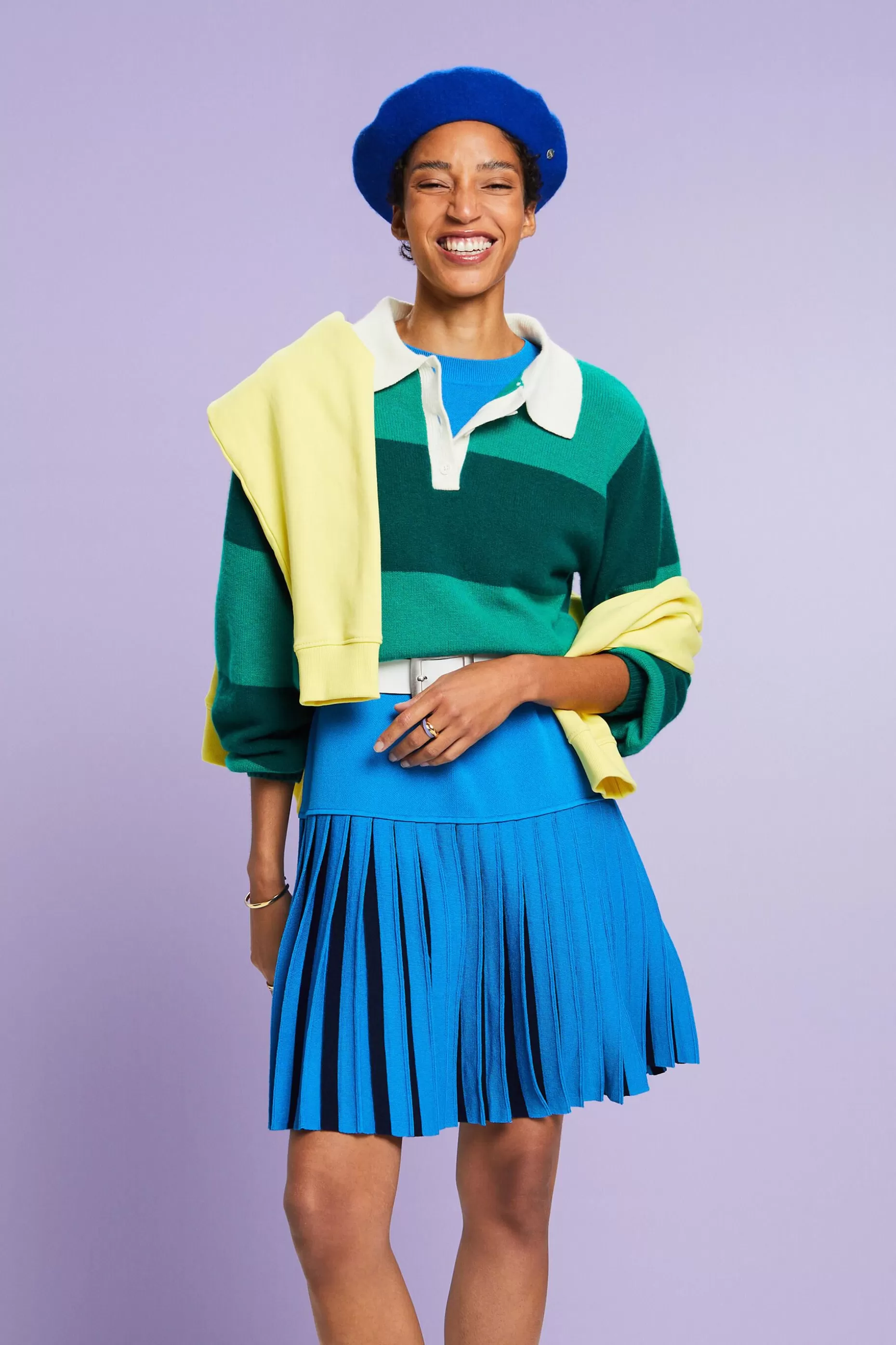 ESPRIT Cashmere Polo Rugby Stripe Sweater at our Online Shop *Women Sweaters