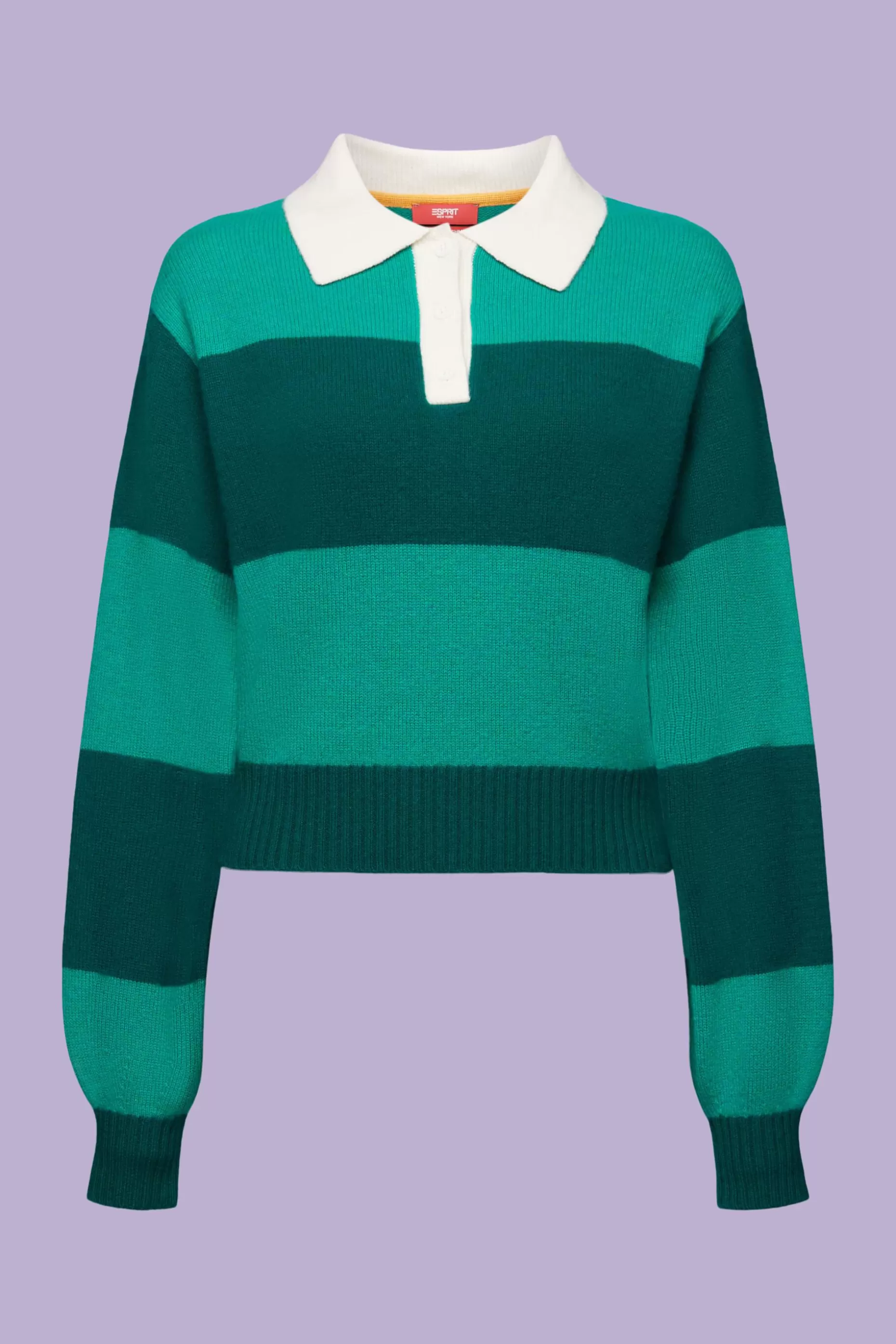 ESPRIT Cashmere Polo Rugby Stripe Sweater at our Online Shop *Women Sweaters