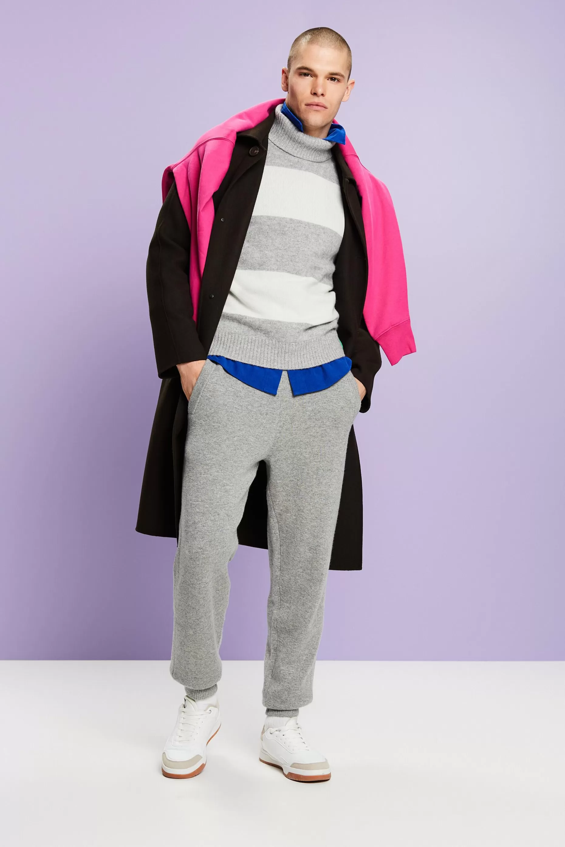 ESPRIT Cashmere Striped Turtleneck Sweater at our Online Shop *Men Sweaters