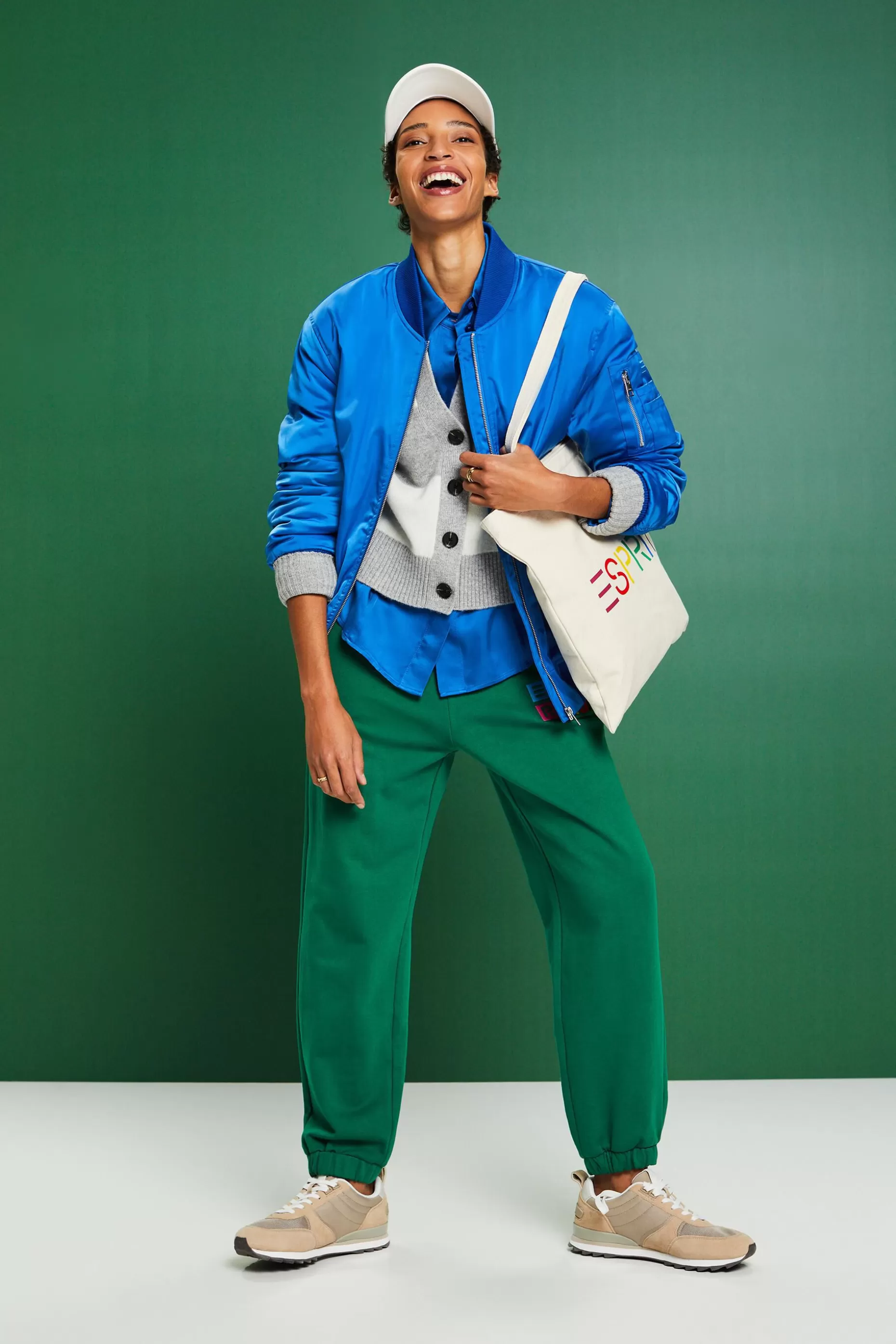 ESPRIT Cashmere V-Neck Rugby Stripe Cardigan at our Online Shop *Women Sweaters