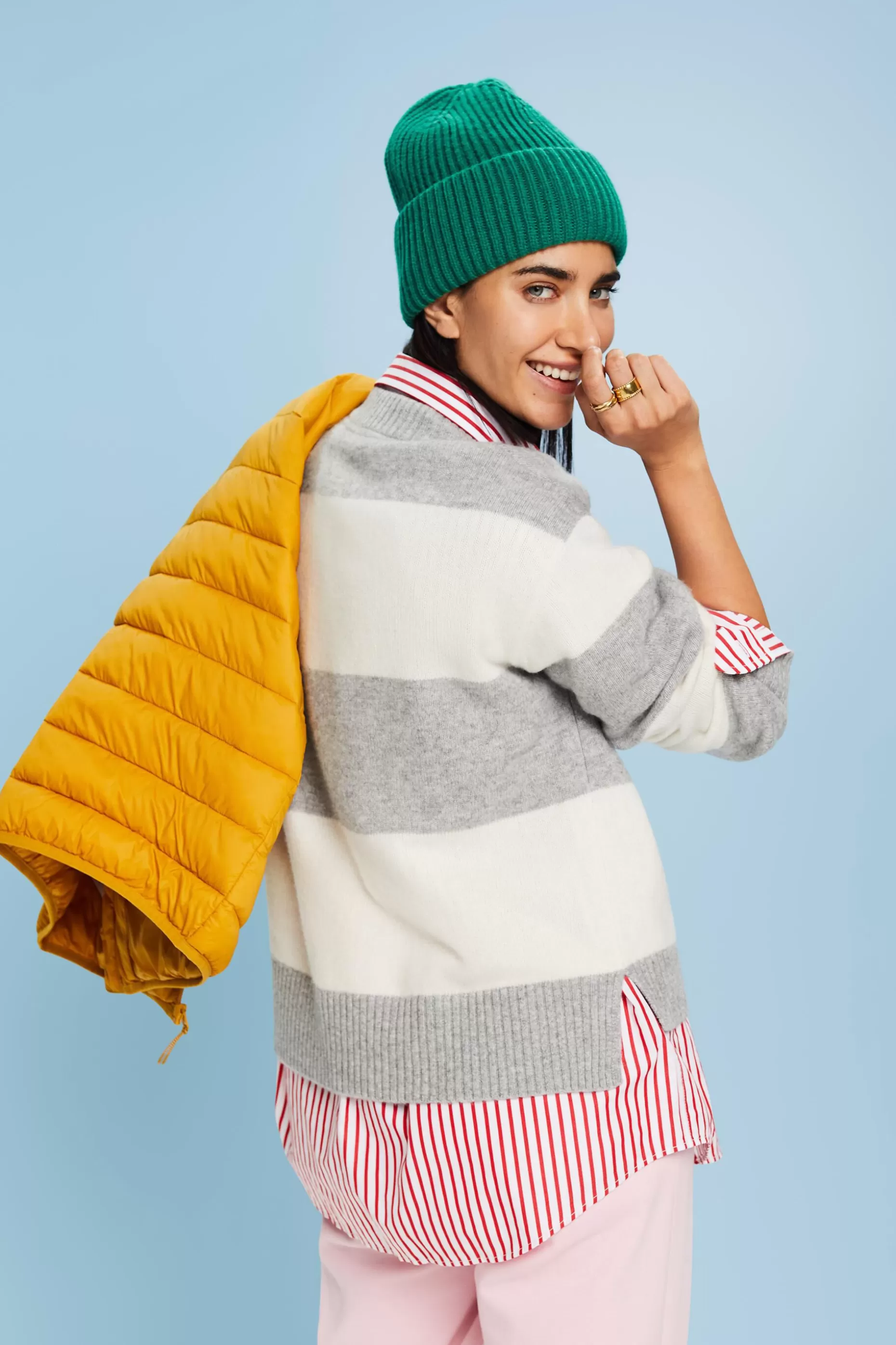 ESPRIT Cashmere V-Neck Rugby Stripe Sweater at our Online Shop *Boys Boys