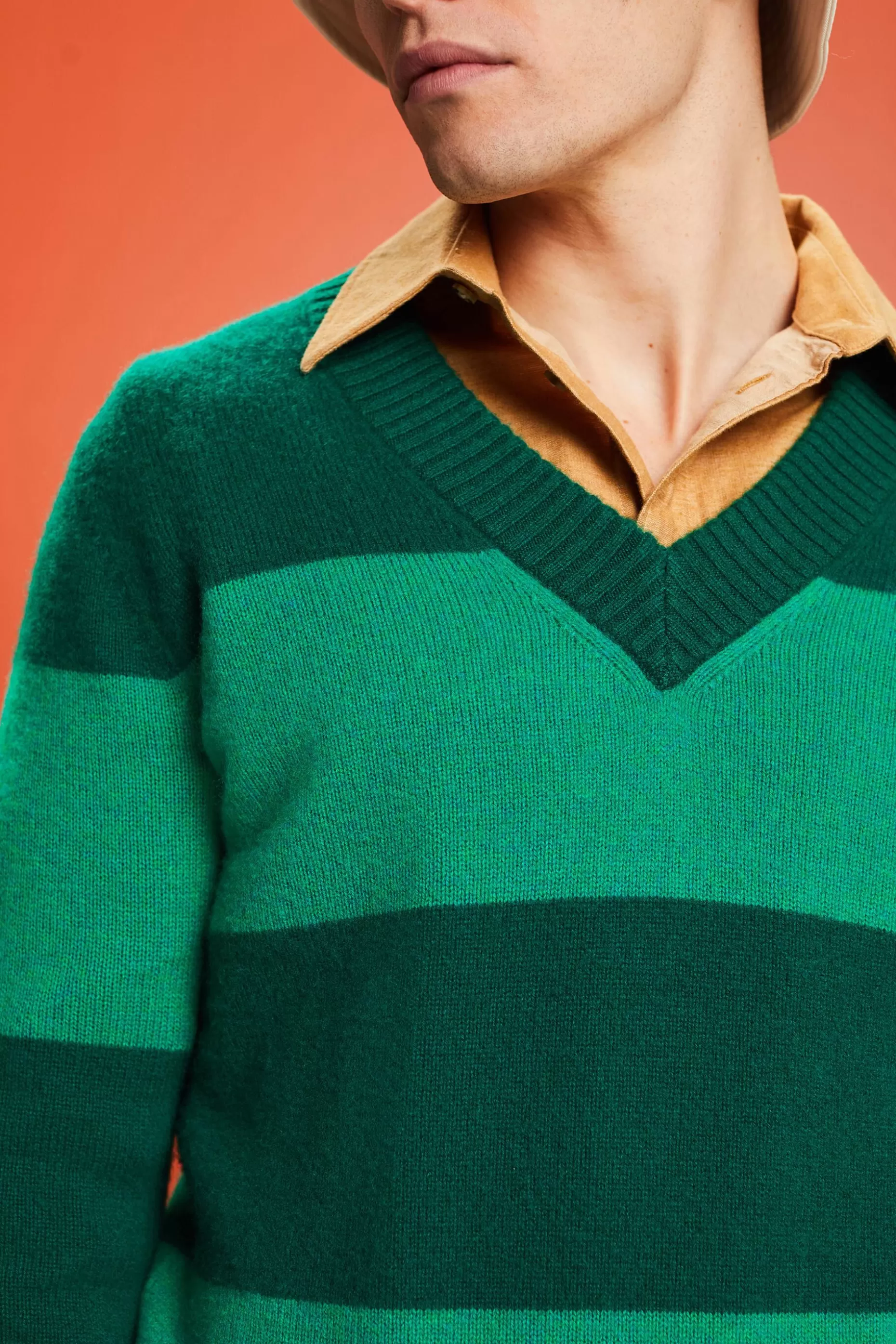 ESPRIT Cashmere V-Neck Rugby Stripe Sweater at our Online Shop * Boys