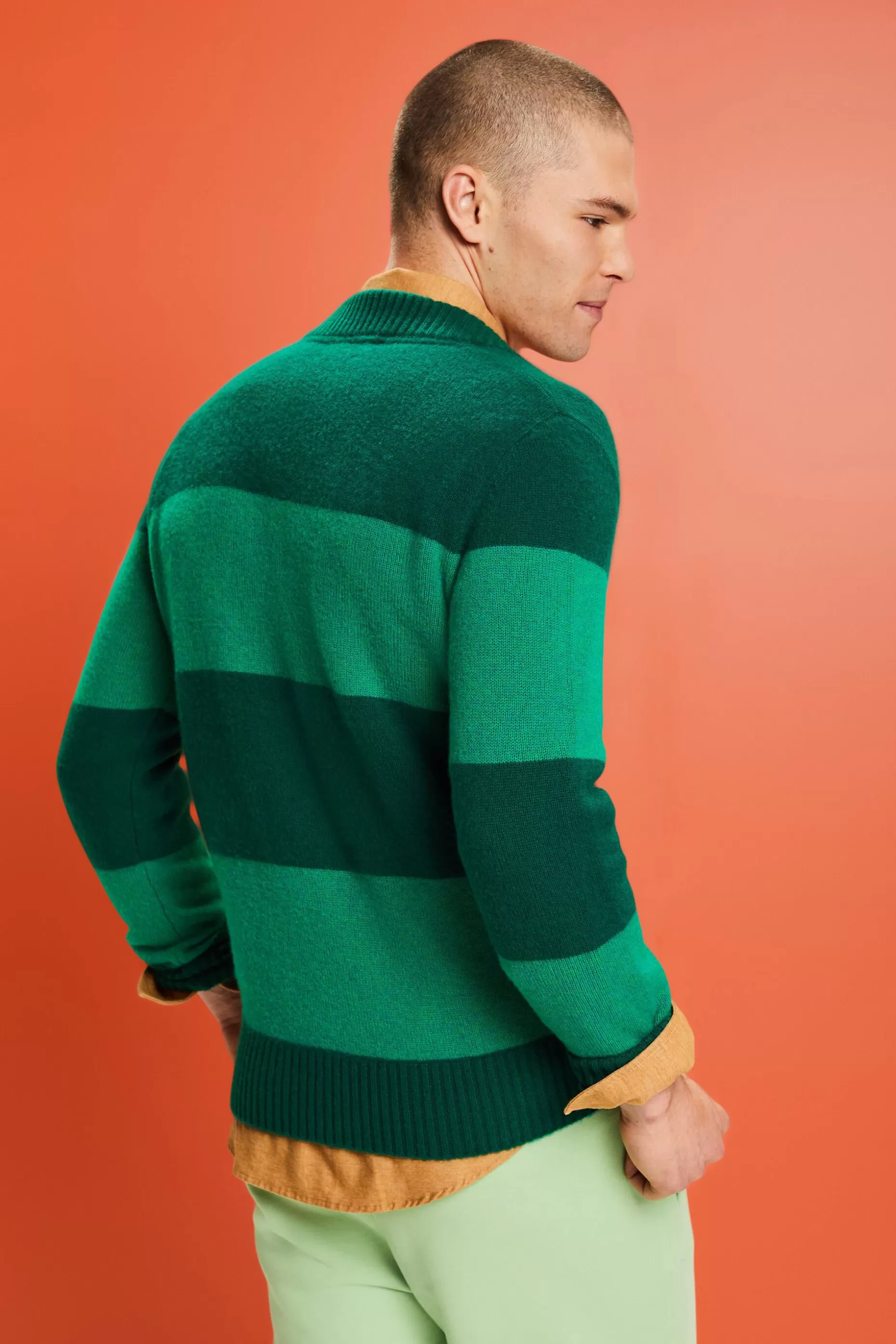 ESPRIT Cashmere V-Neck Rugby Stripe Sweater at our Online Shop * Boys