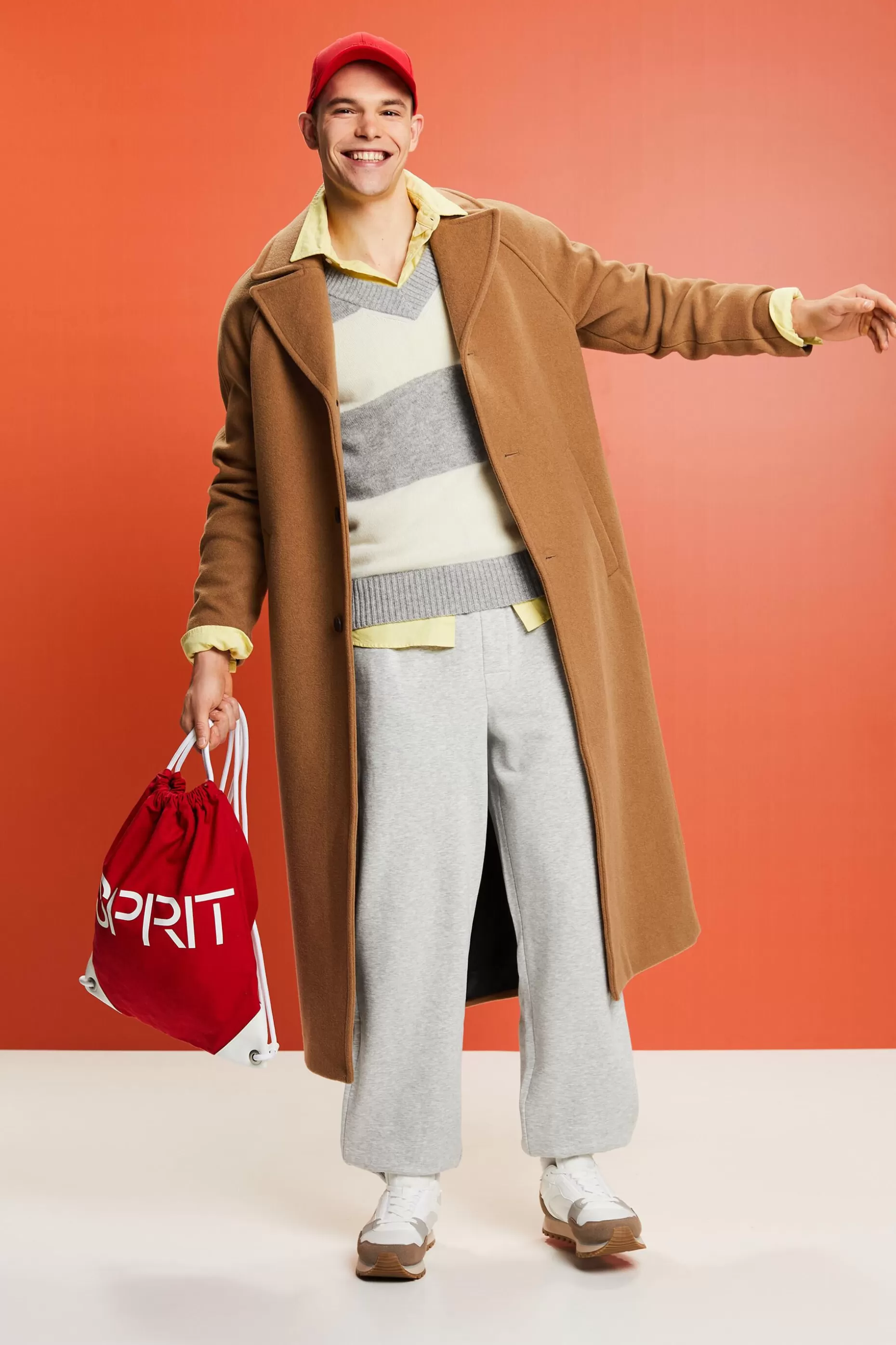 ESPRIT Cashmere V-Neck Rugby Stripe Sweater at our Online Shop *Men Sweaters