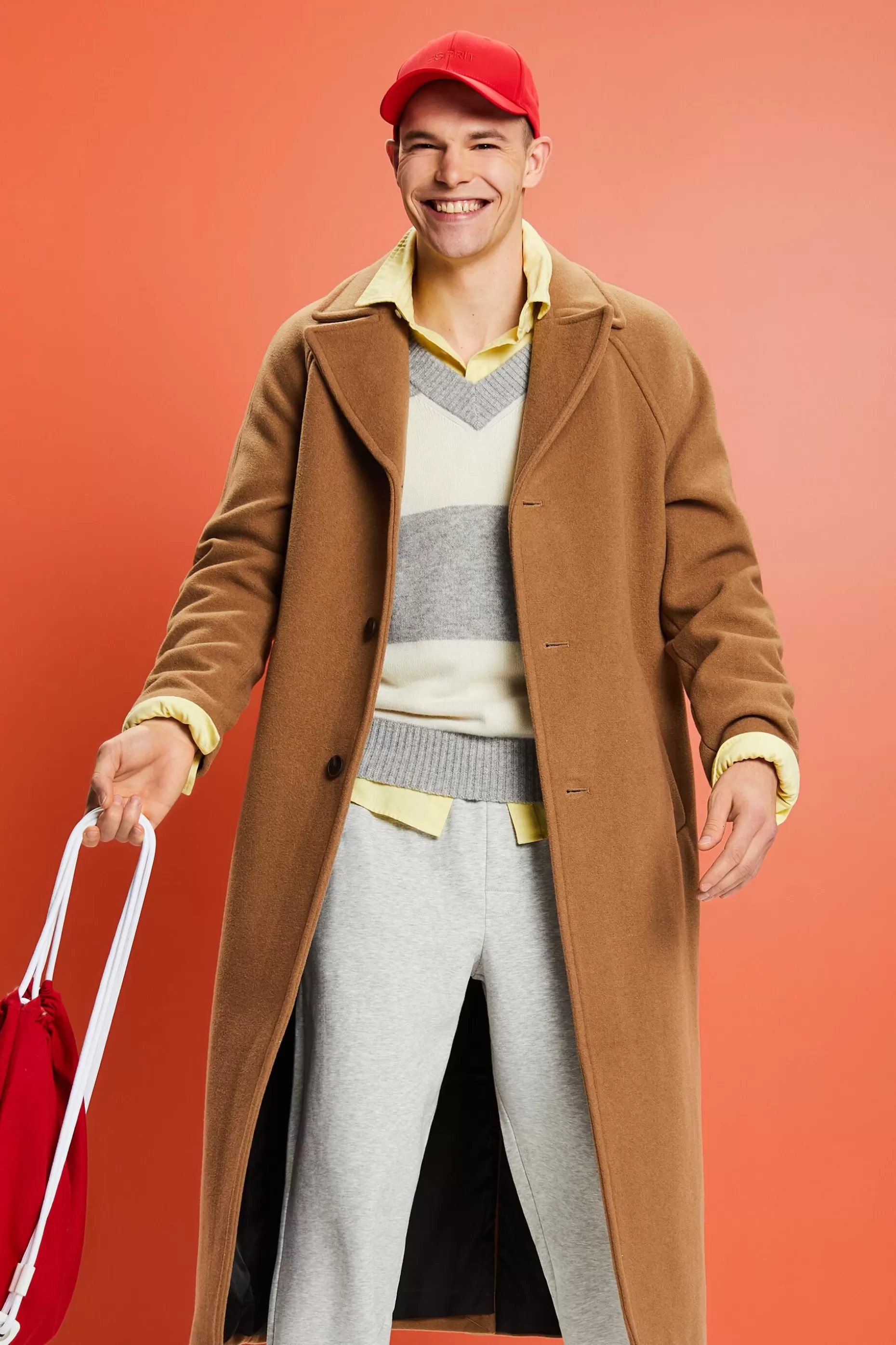 ESPRIT Cashmere V-Neck Rugby Stripe Sweater at our Online Shop *Men Sweaters