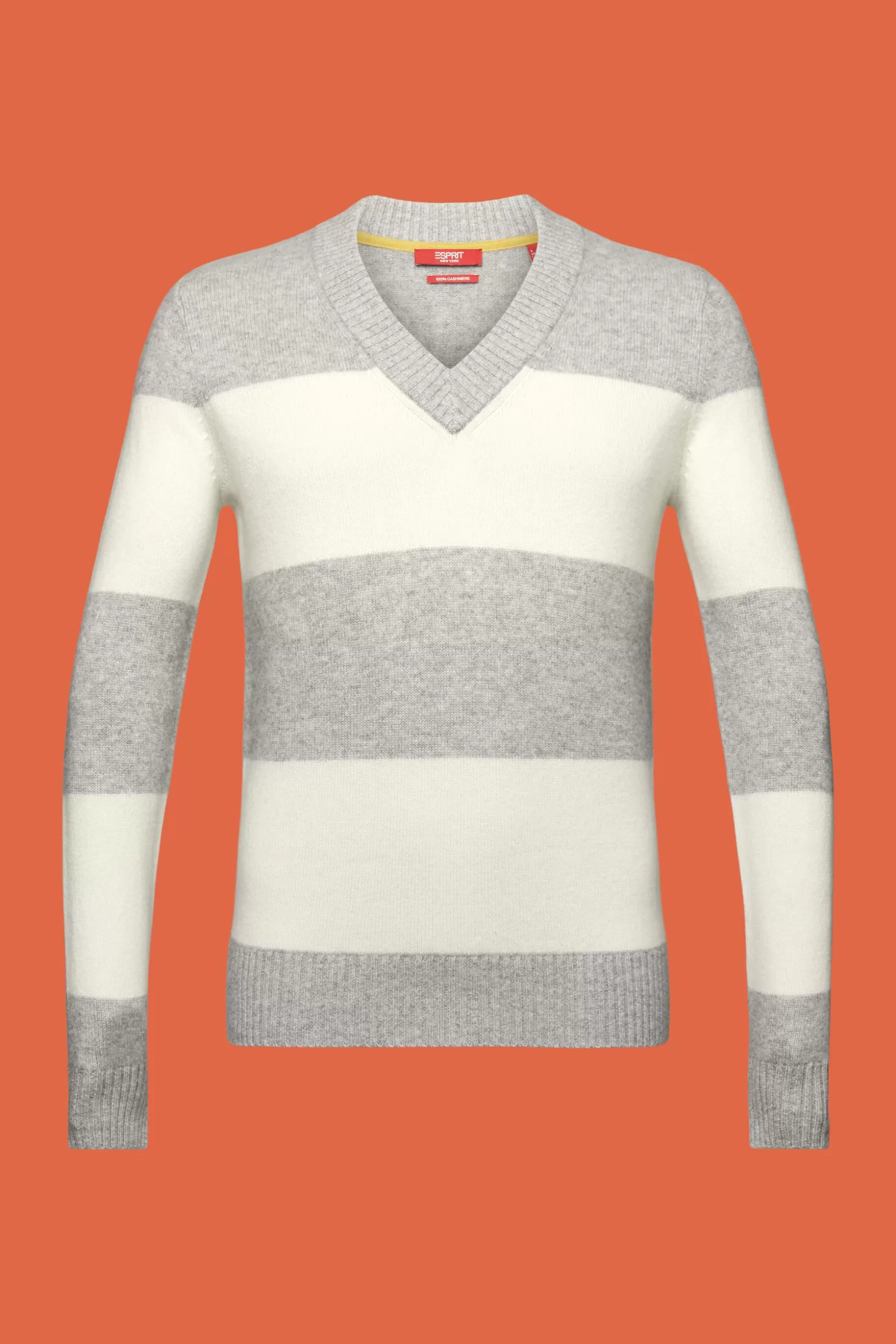 ESPRIT Cashmere V-Neck Rugby Stripe Sweater at our Online Shop *Men Sweaters