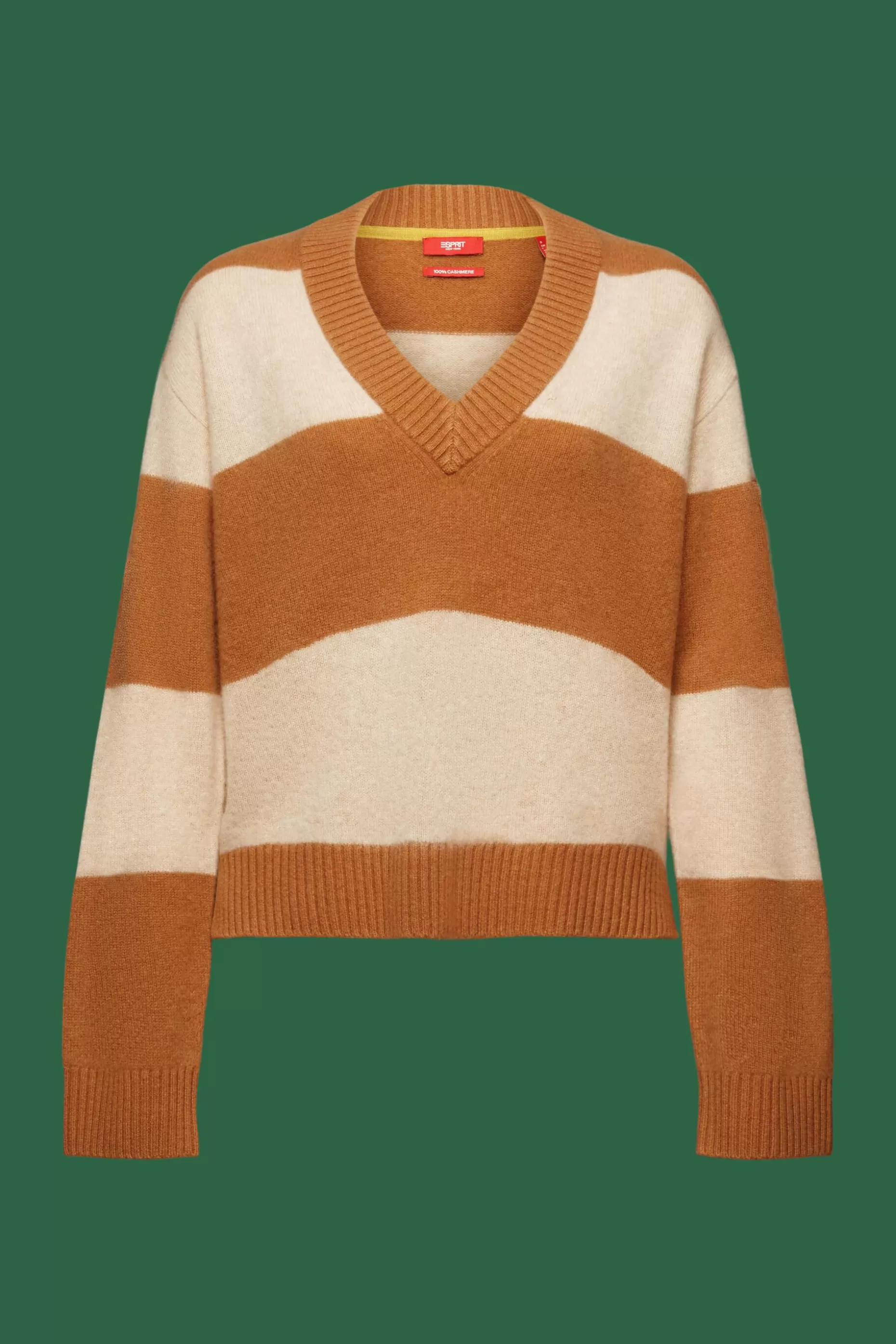 ESPRIT Cashmere V-Neck Rugby Stripe Sweater at our Online Shop *Women Sweaters