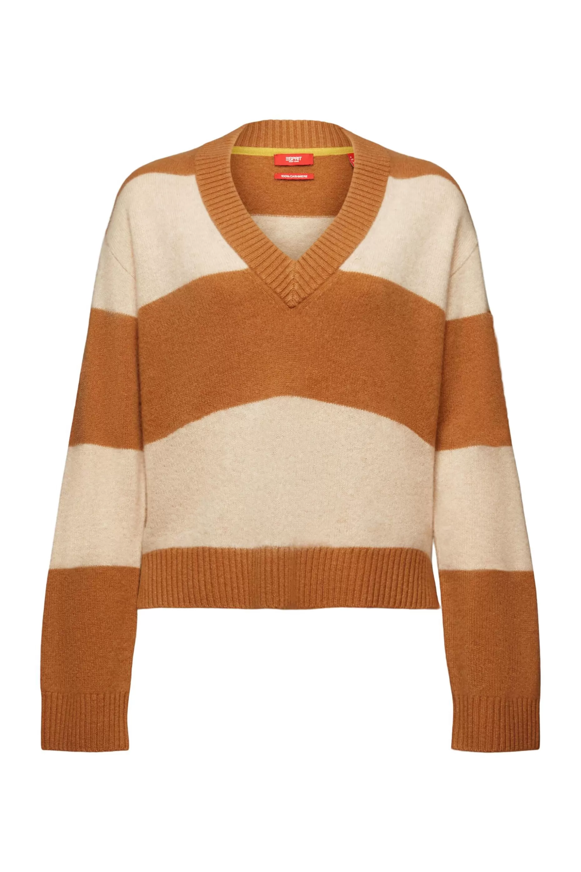 ESPRIT Cashmere V-Neck Rugby Stripe Sweater at our Online Shop *Women Sweaters