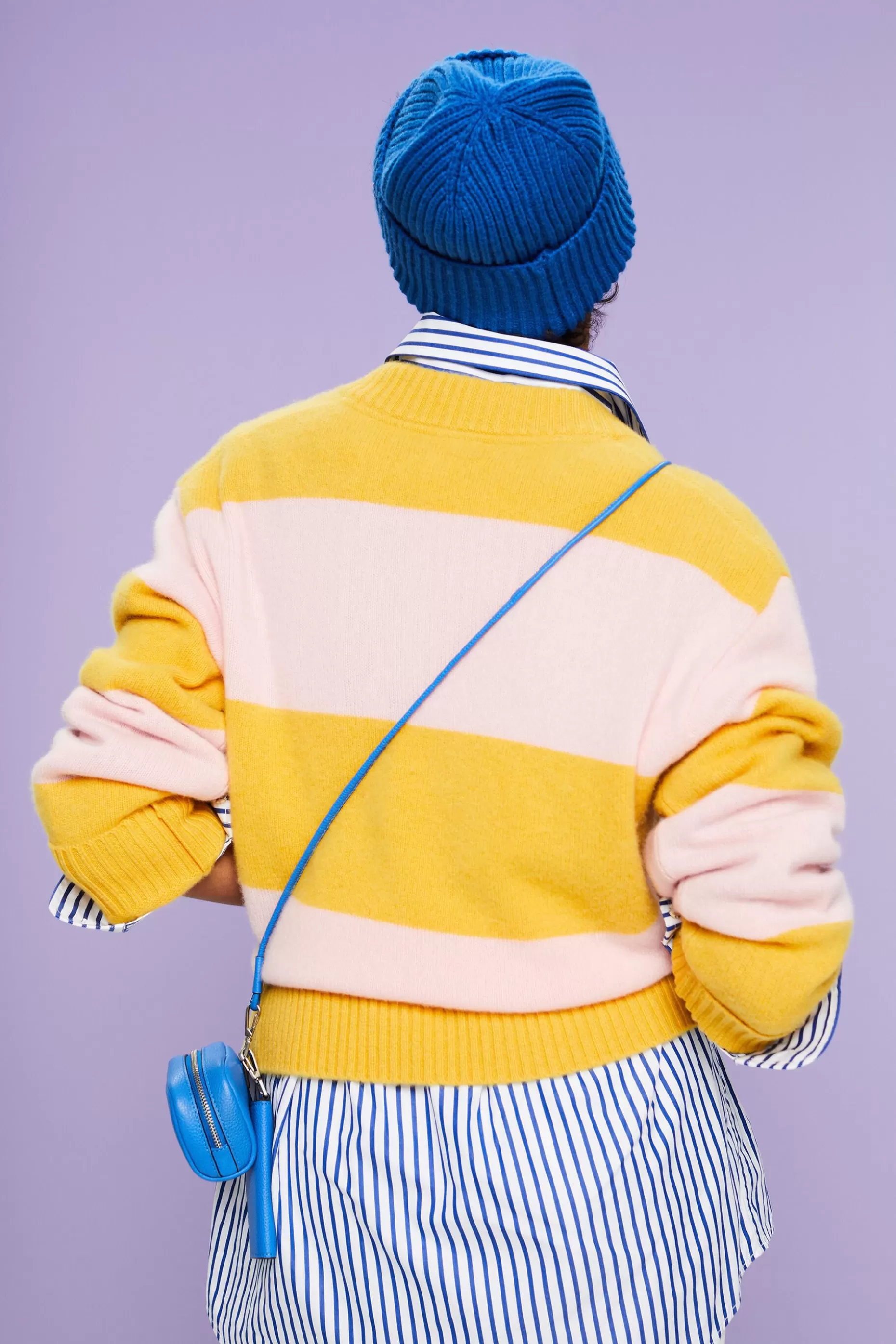 ESPRIT Cashmere V-Neck Rugby Stripe Sweater at our Online Shop *Women Sweaters