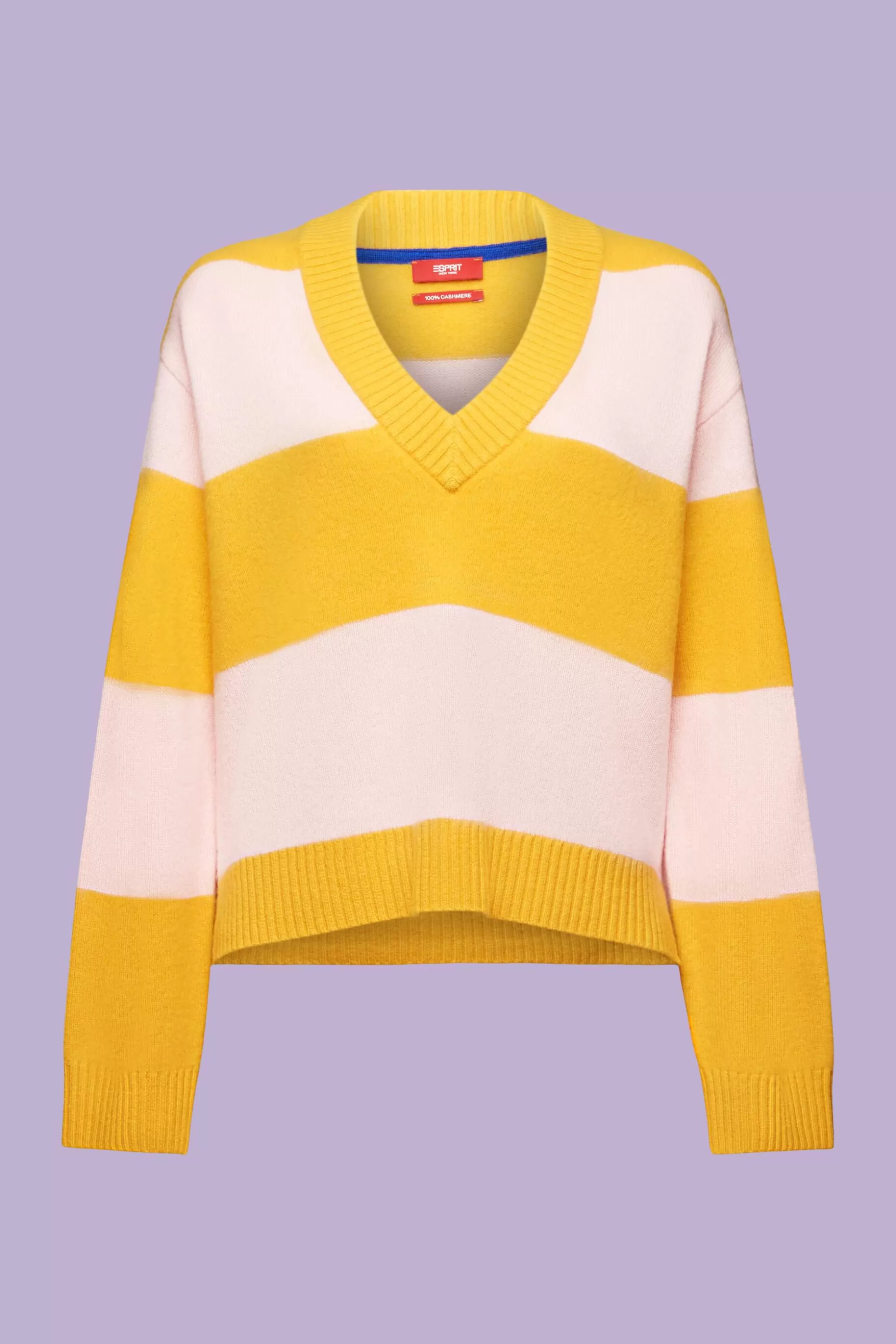 ESPRIT Cashmere V-Neck Rugby Stripe Sweater at our Online Shop *Women Sweaters