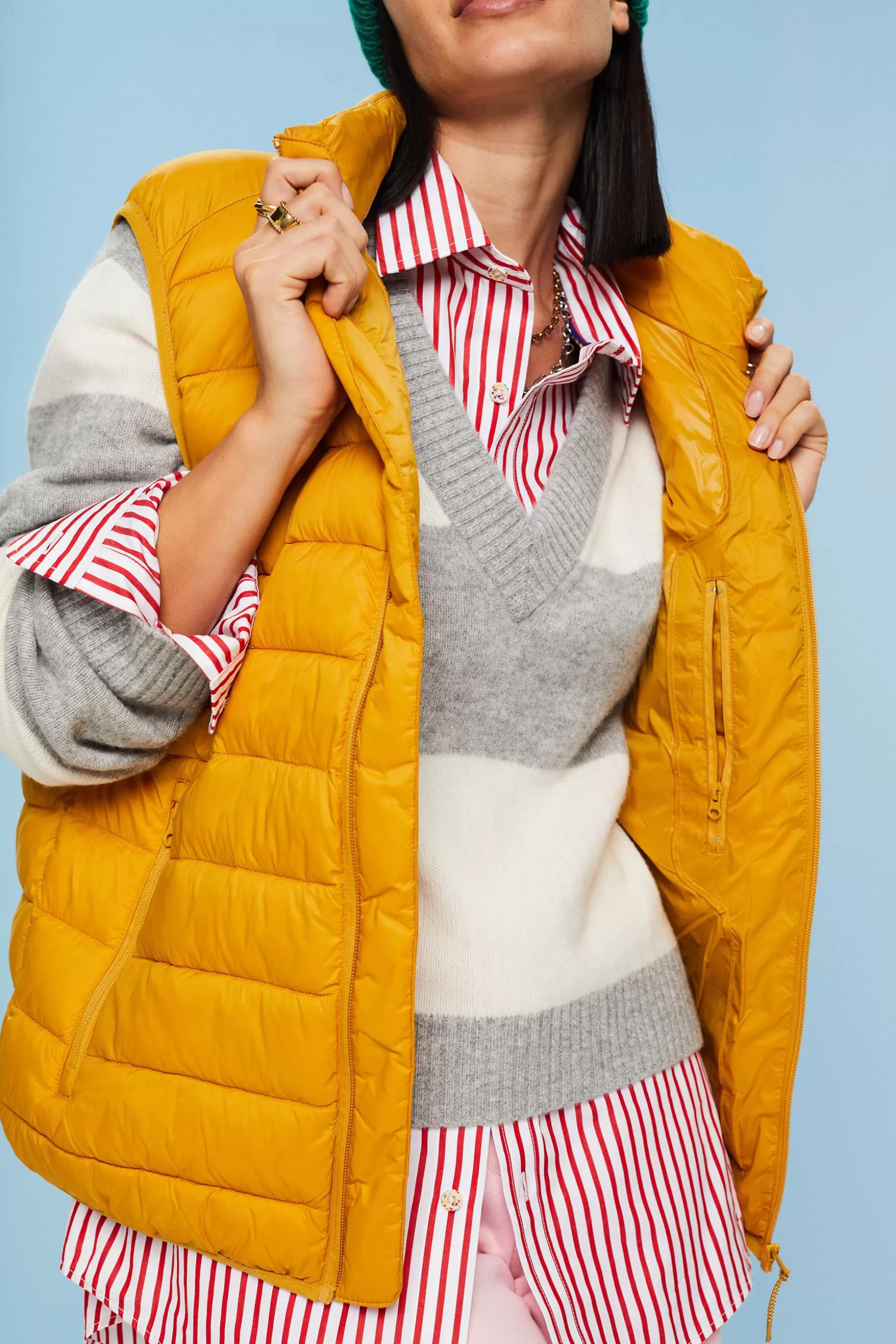 ESPRIT Cashmere V-Neck Rugby Stripe Sweater at our Online Shop *Women Sweaters