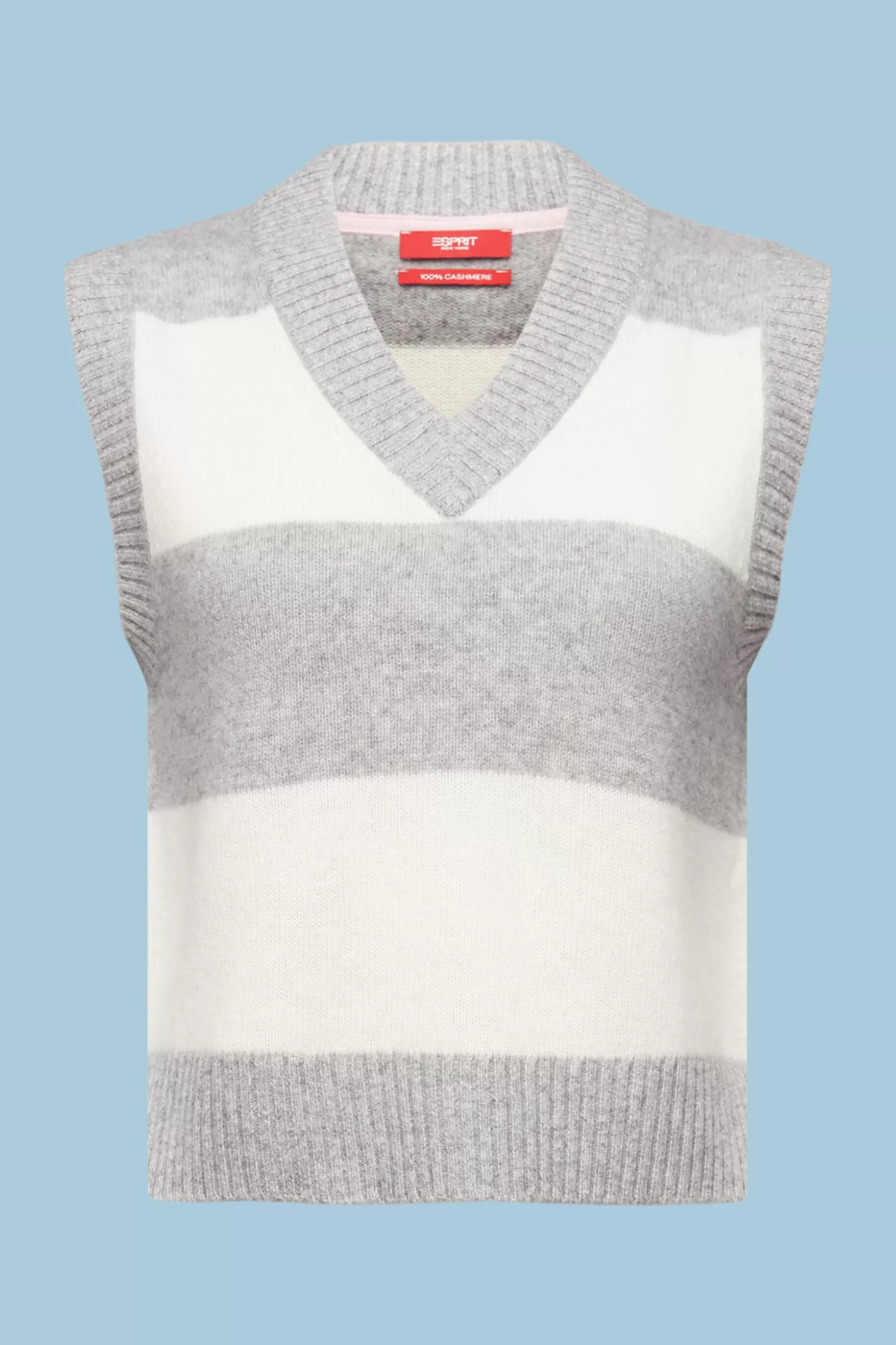 ESPRIT Cashmere V-Neck Rugby Stripe Vest at our Online Shop *Women Sweaters