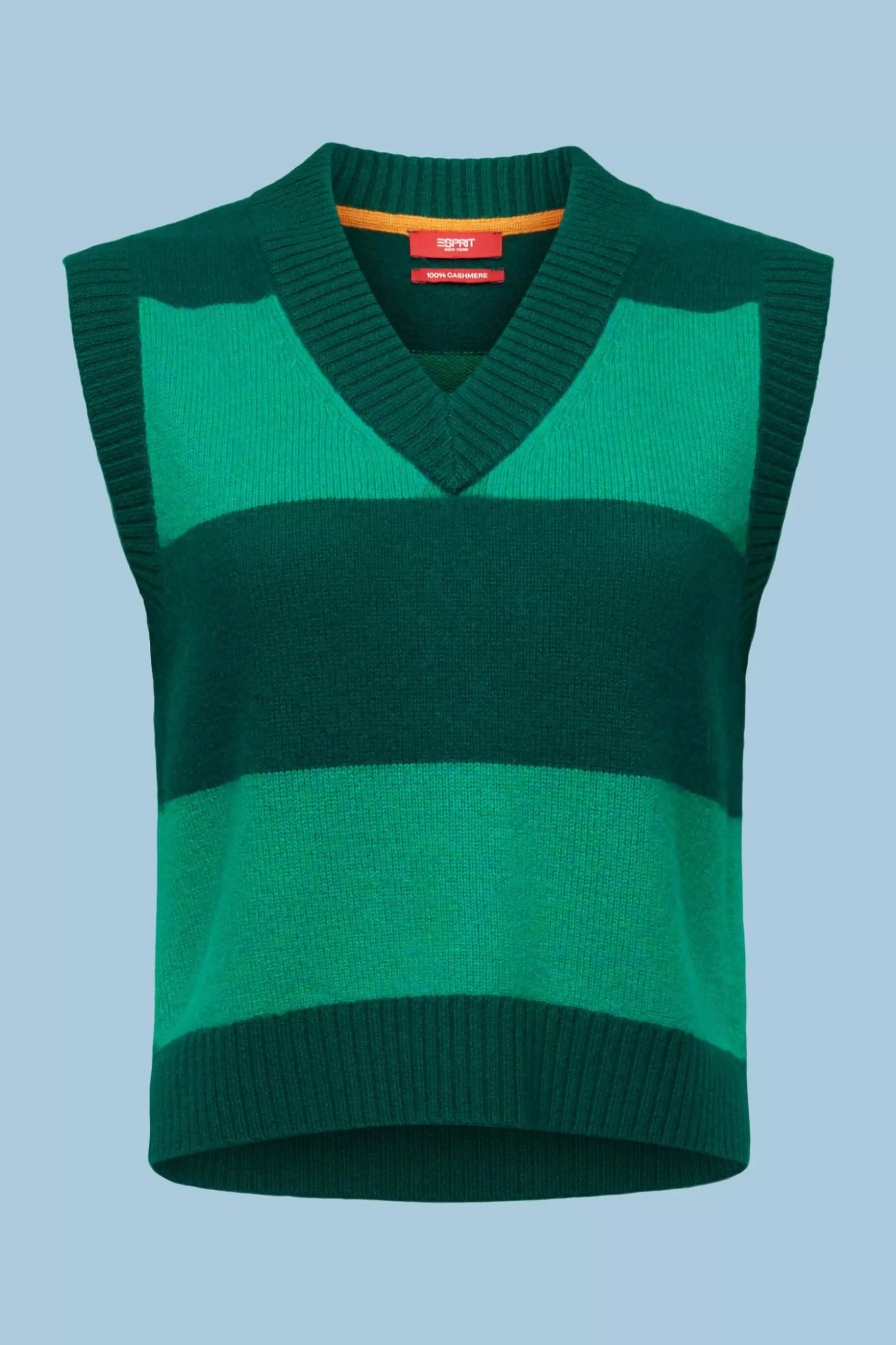 ESPRIT Cashmere V-Neck Rugby Stripe Vest at our Online Shop *Women Sweaters