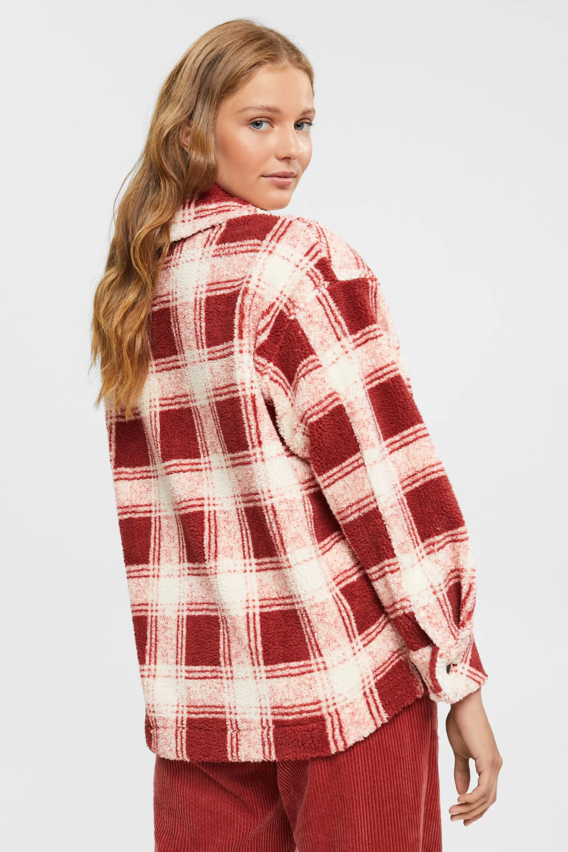 ESPRIT Checked teddy borg shacket at our Online Shop *Women Jackets + Coats