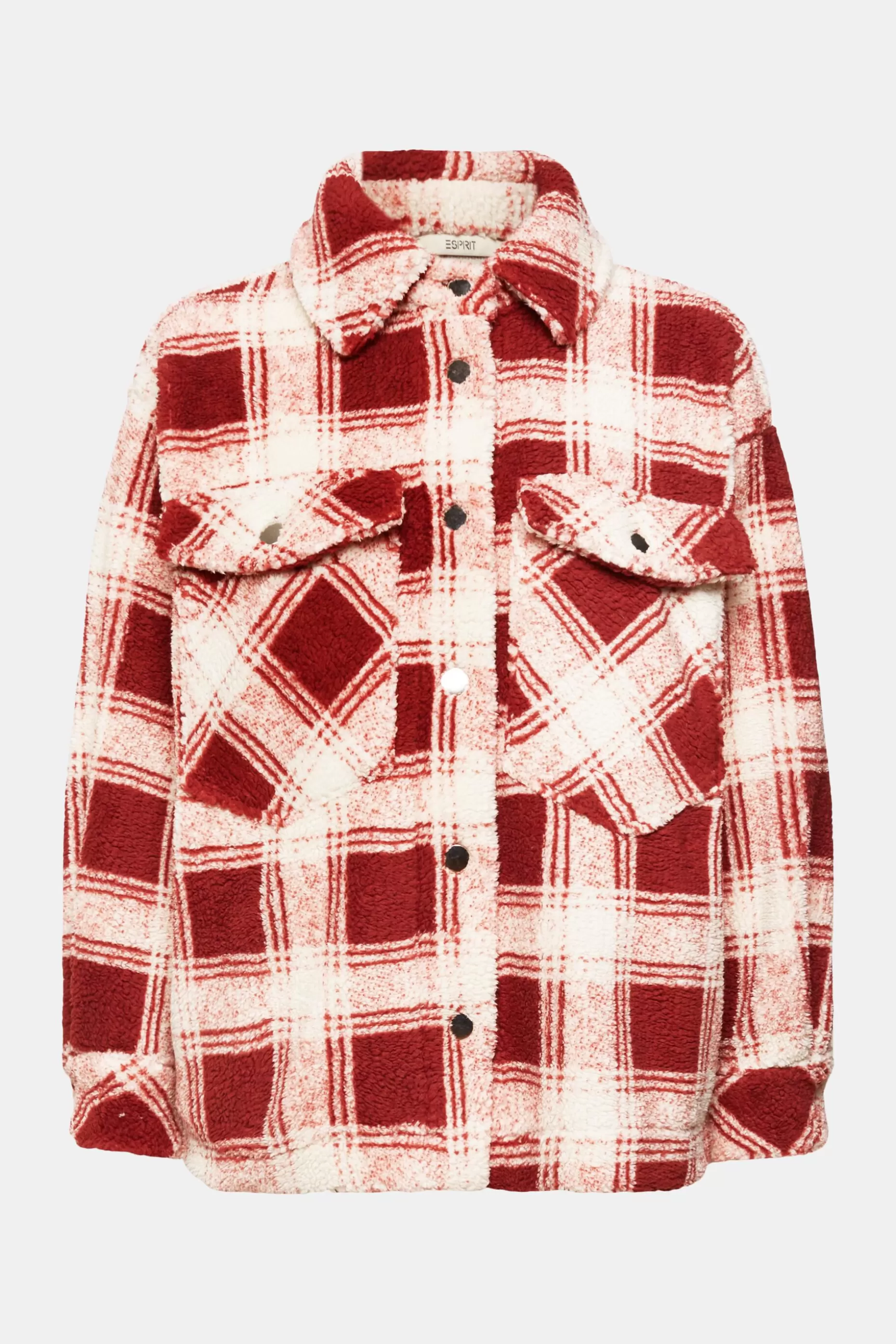 ESPRIT Checked teddy borg shacket at our Online Shop *Women Jackets + Coats