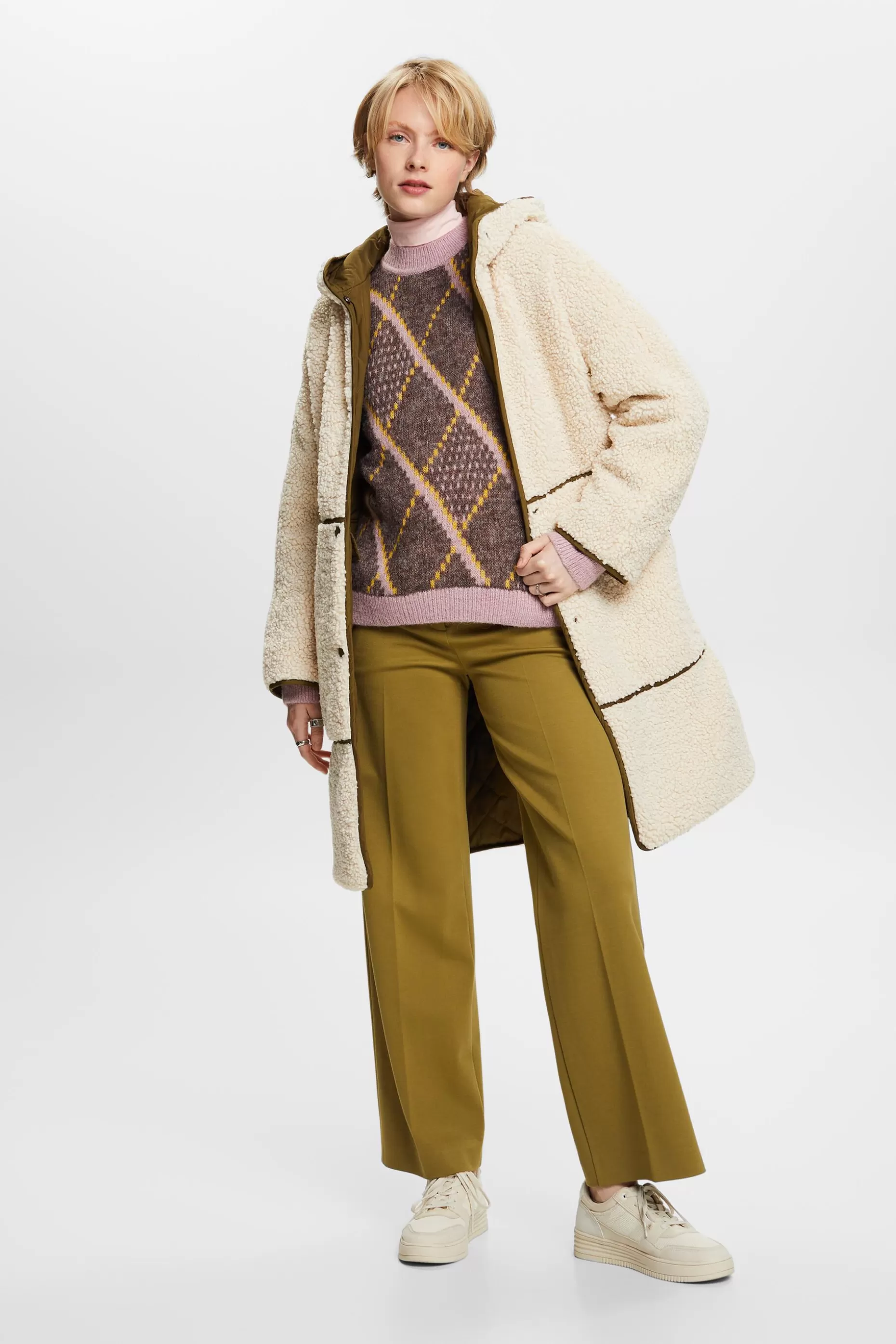 ESPRIT Checked Wool-Blend Sweater at our Online Shop *Women Tops