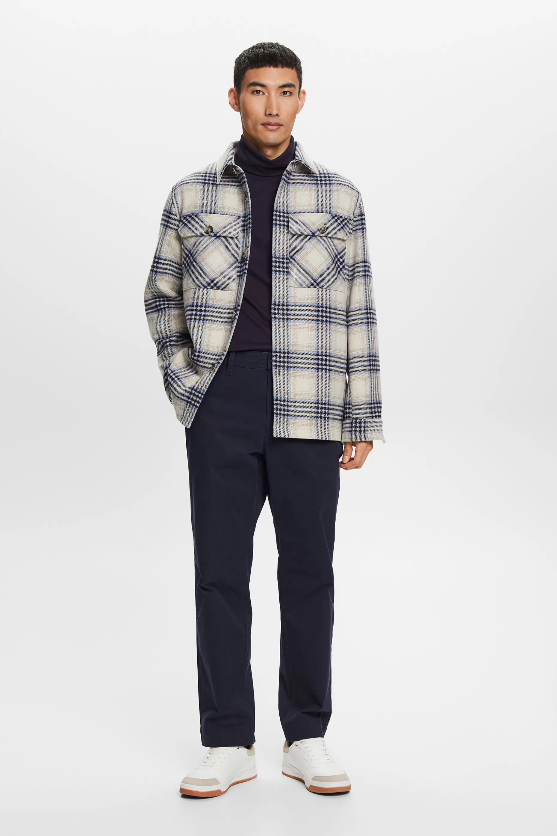ESPRIT Checkered Wool Blend Overshirt at our Online Shop * Sale Under $50