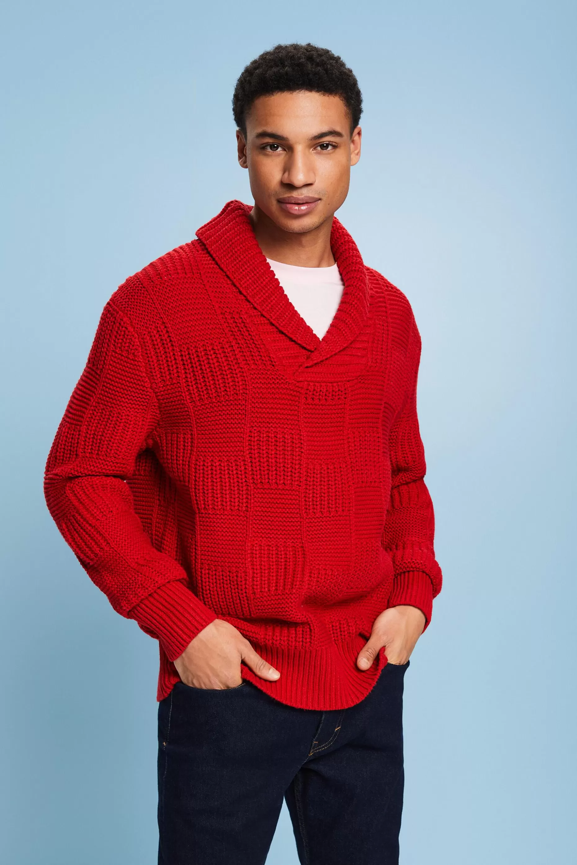ESPRIT Chunky Knit Shawl Sweater at our Online Shop *Men Sweaters