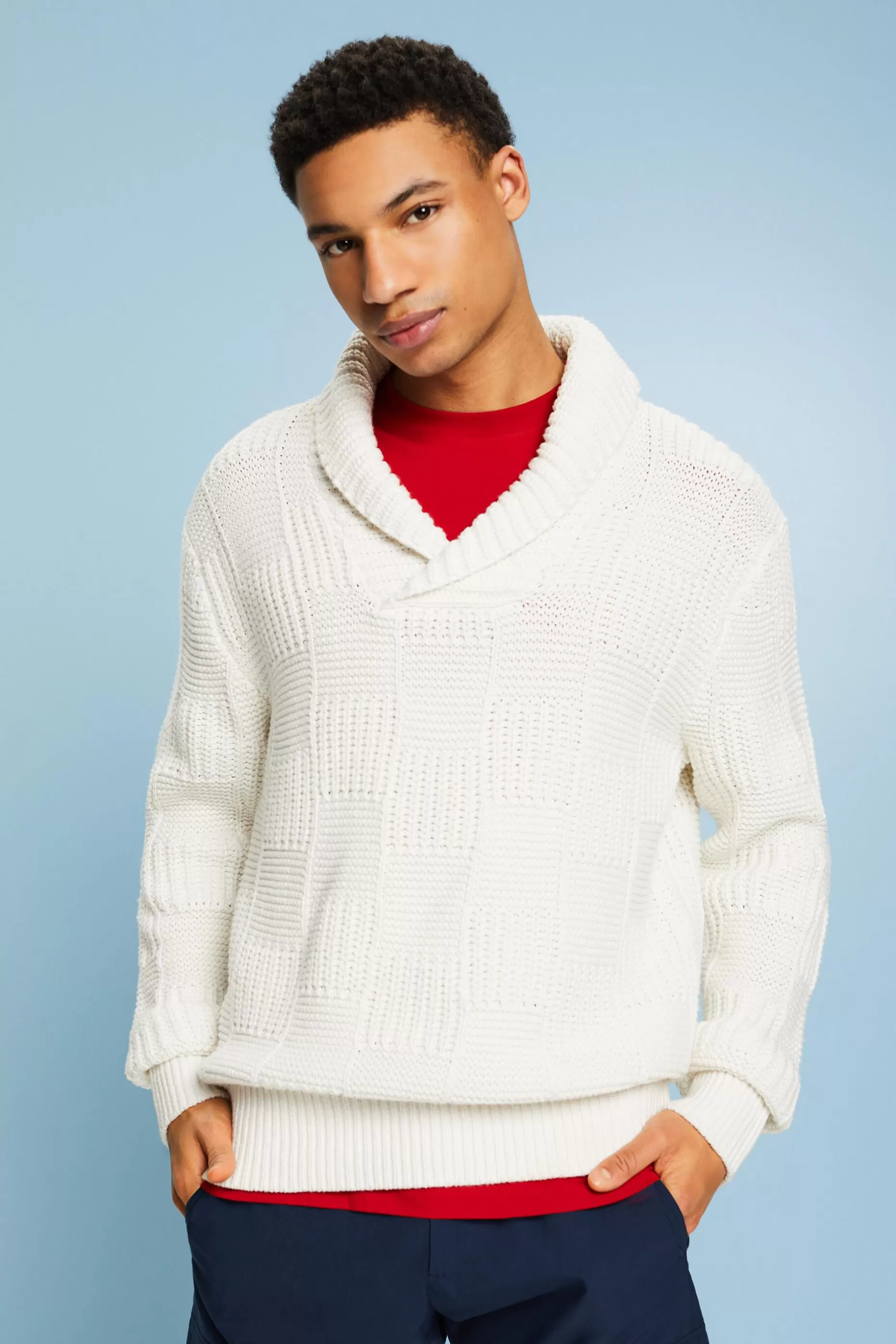 ESPRIT Chunky Knit Shawl Sweater at our Online Shop *Men Sweaters