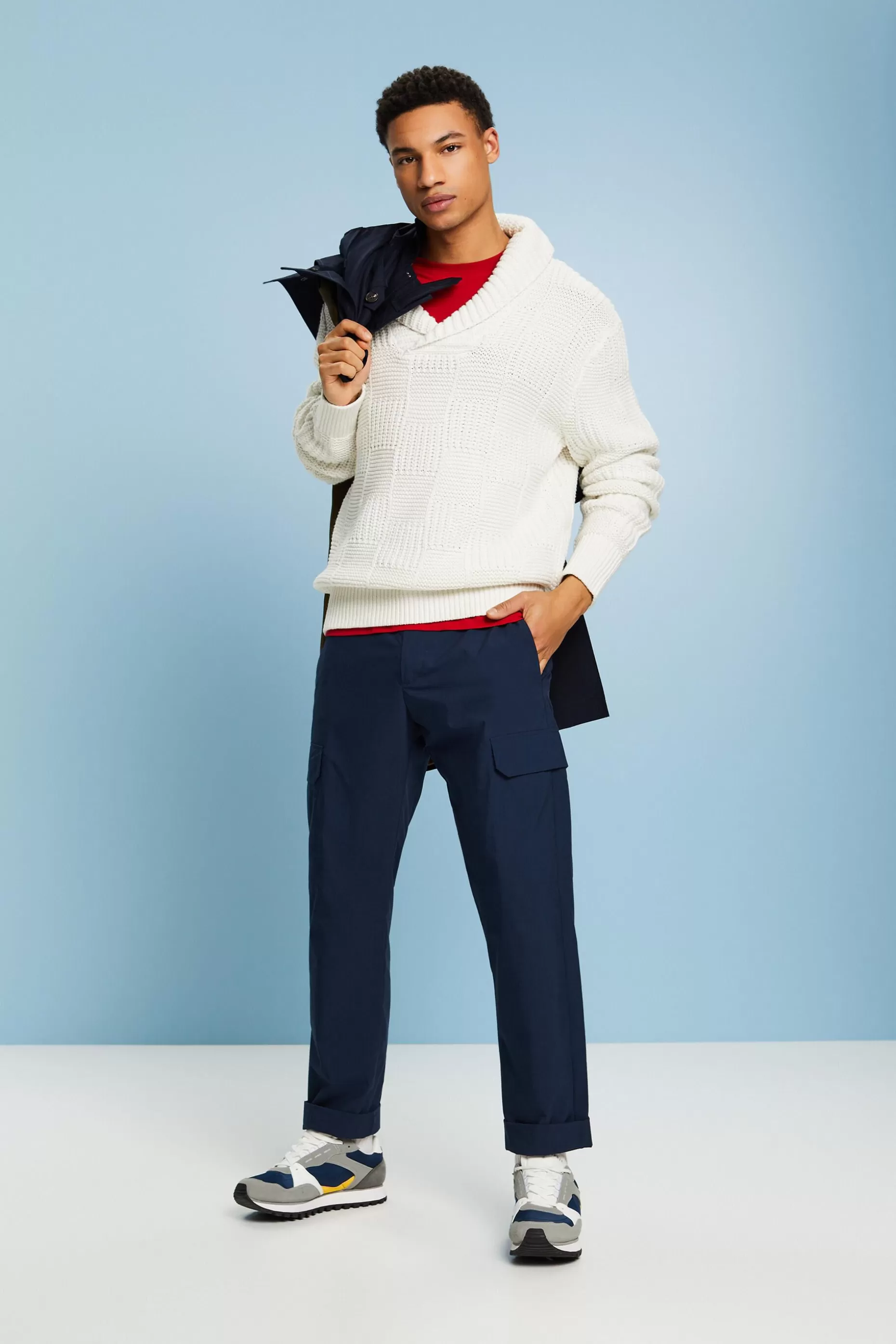 ESPRIT Chunky Knit Shawl Sweater at our Online Shop *Men Sweaters