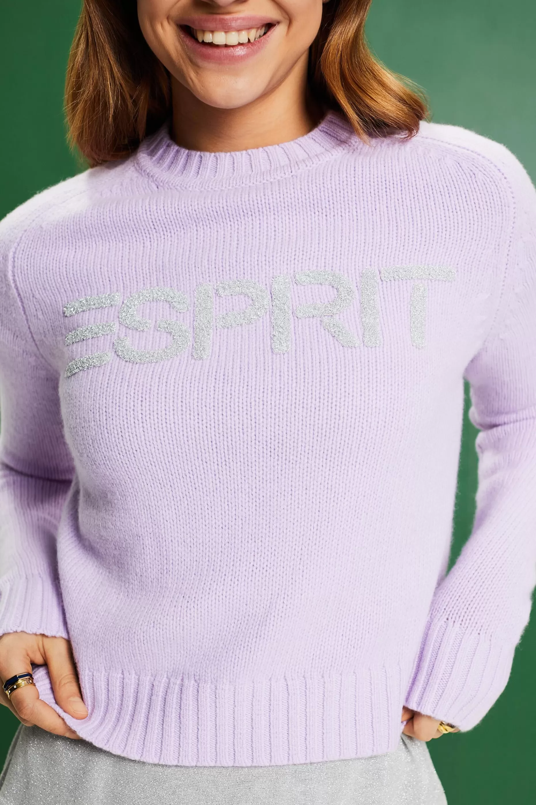 ESPRIT Chunky Knit Wool-Cashmere Logo Sweater at our Online Shop *Women Sweaters