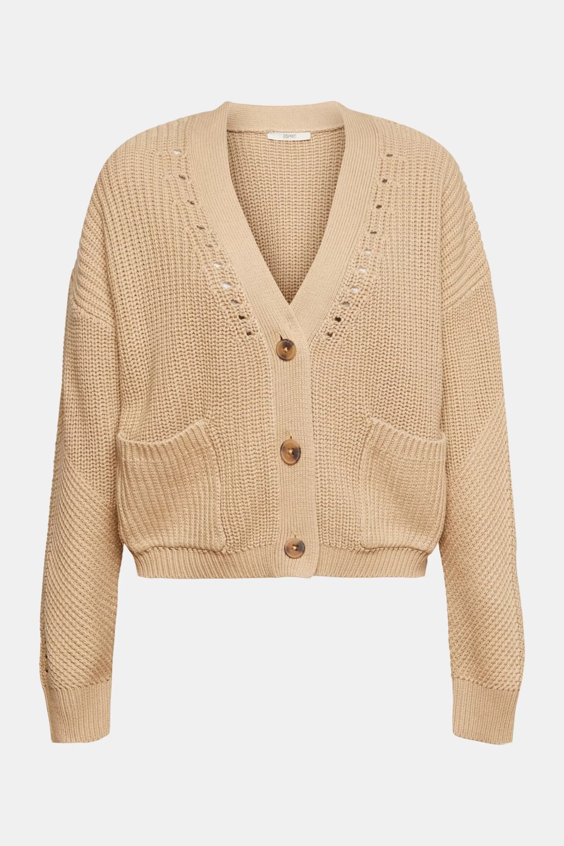 ESPRIT Chunky-knit cotton blend cardigan at our Online Shop * Sale Under $50